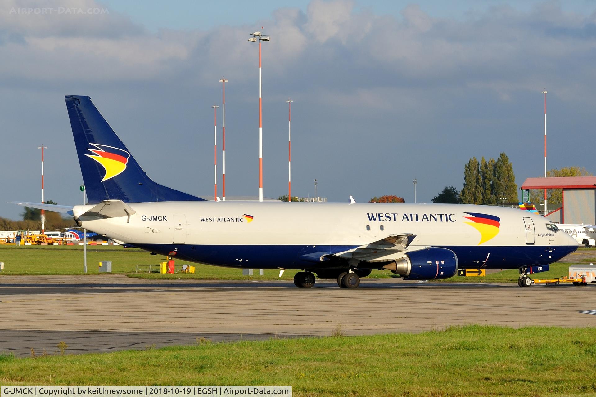 G-JMCK, 1998 Boeing 737-4D7 C/N 28701, Returning from engine run area.