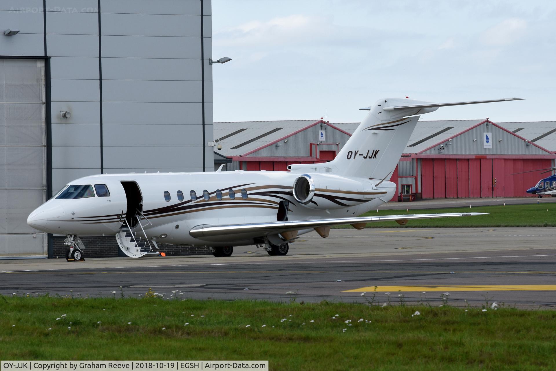 OY-JJK, 2011 Hawker Beechcraft 4000 C/N RC-64, Parked at Norwich.