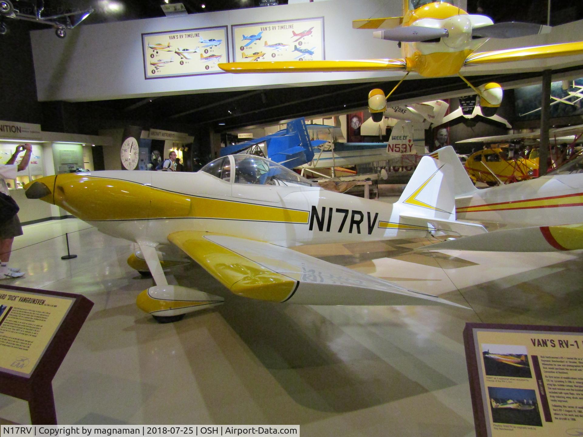 N17RV, 1971 Vans RV-3 C/N 173, at EAA musuem