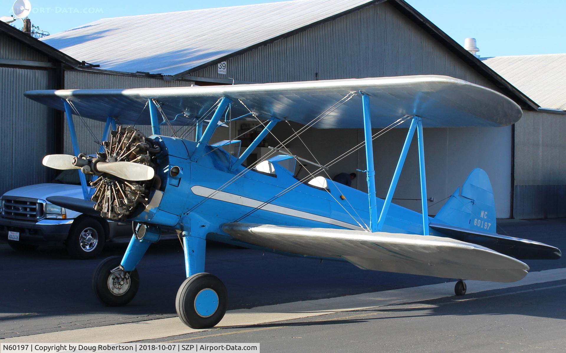 N60197, 1942 Boeing A75 C/N 75-3527, 1942 Boeing Stearman A75, Pratt & Whitney R985 WASP Jr. 450 Hp upgrade, Restricted class, will fly today