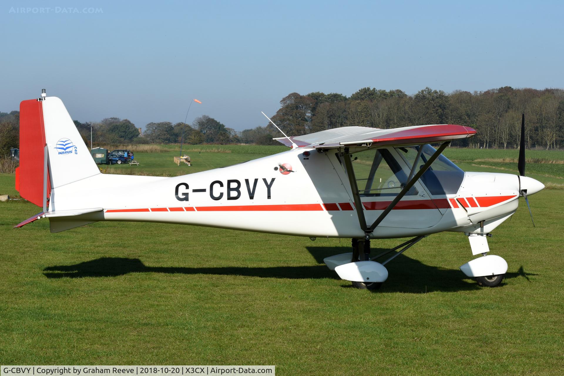 G-CBVY, 2002 Comco Ikarus C42 FB UK C/N PFA 322-13835, Parked at Northrepps.