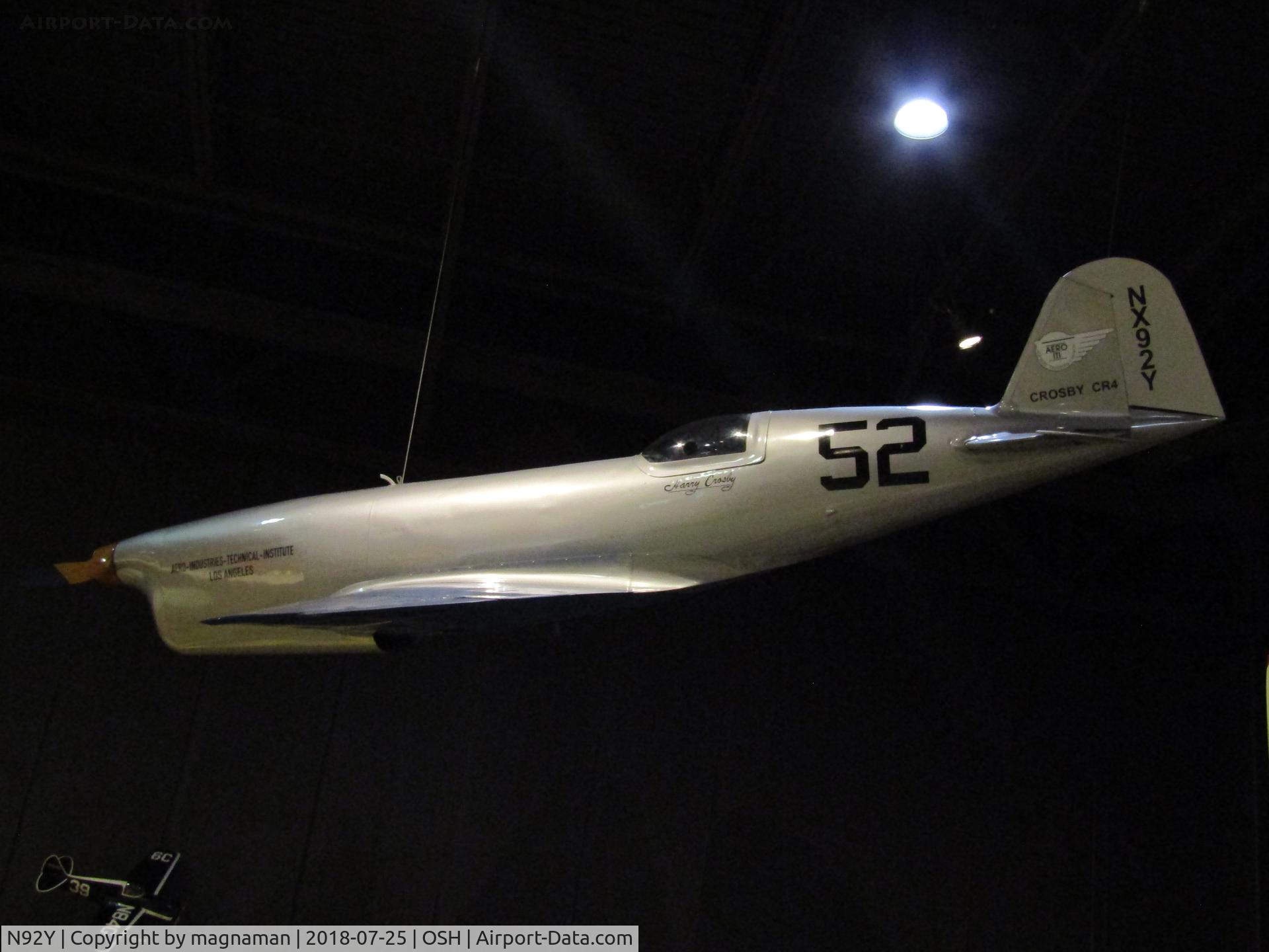 N92Y, 1938 Crosby CR4 C/N 101, in EAA musuem