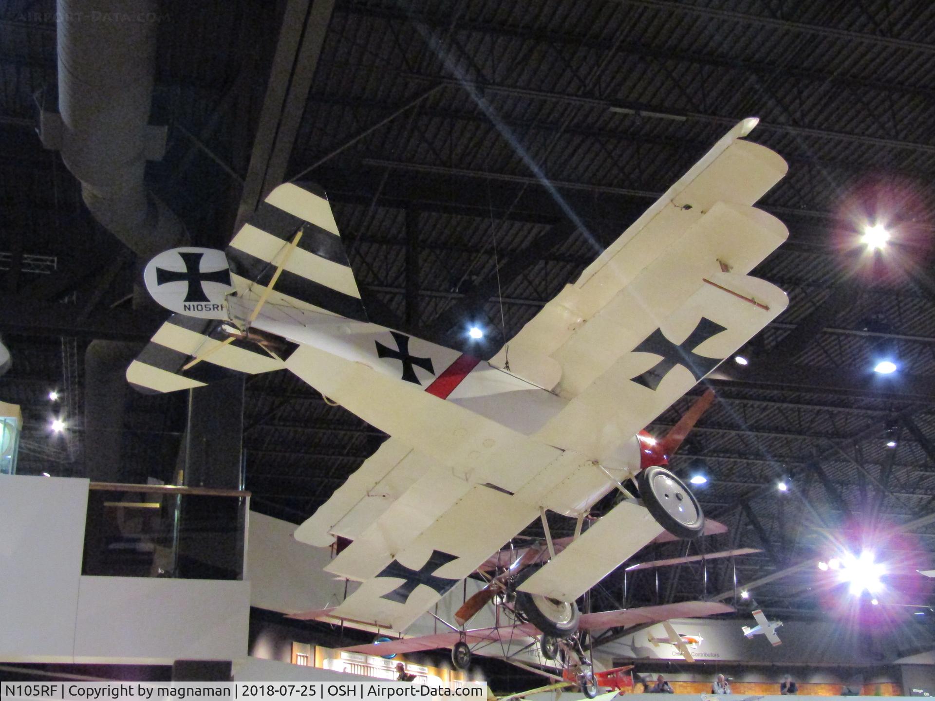 N105RF, 1964 Fokker Dr.1 Triplane Replica C/N 105, in EAA museum