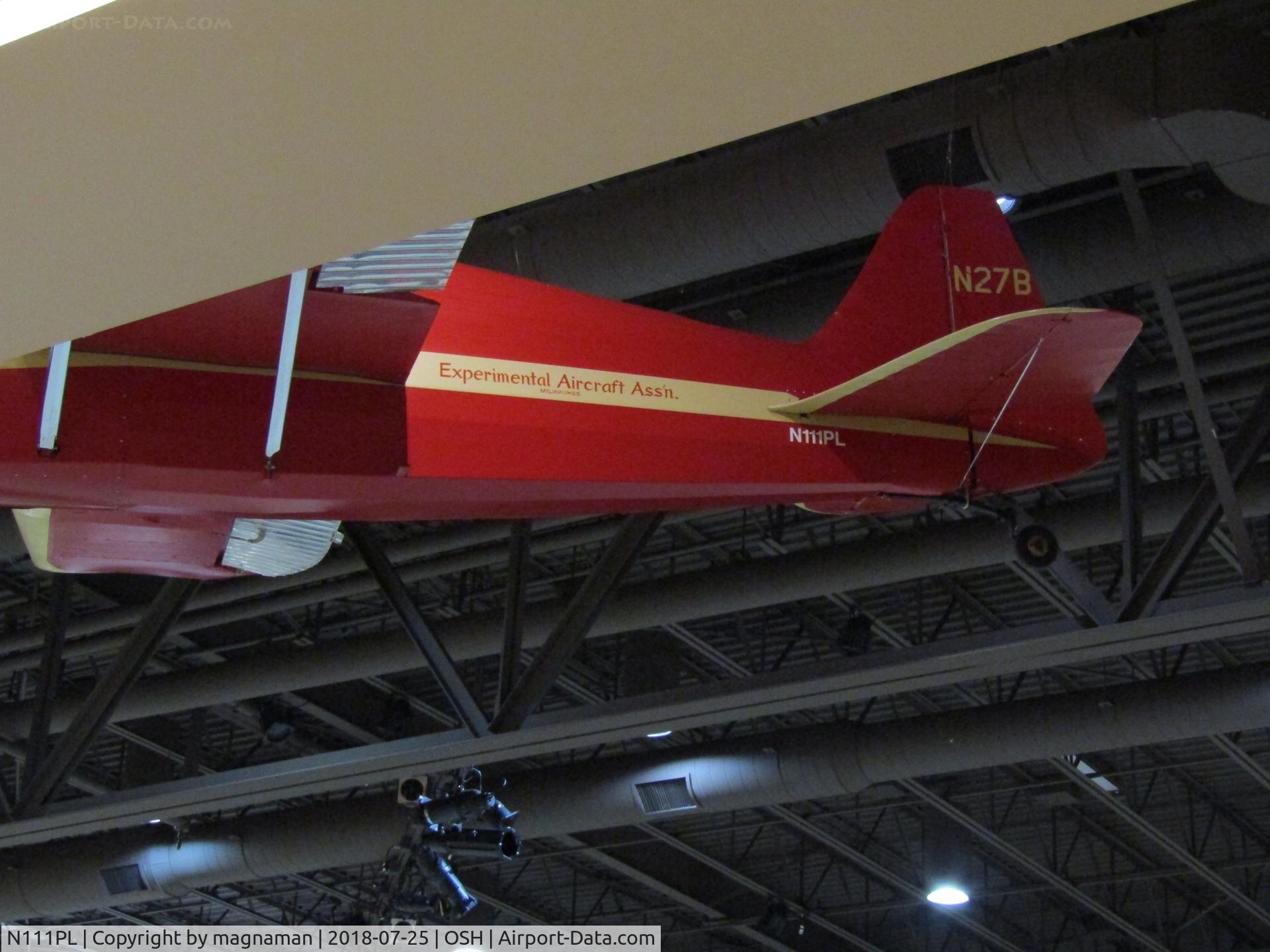 N111PL, 1953 Mace PETE MODEL III C/N 1, in dark EAA museum