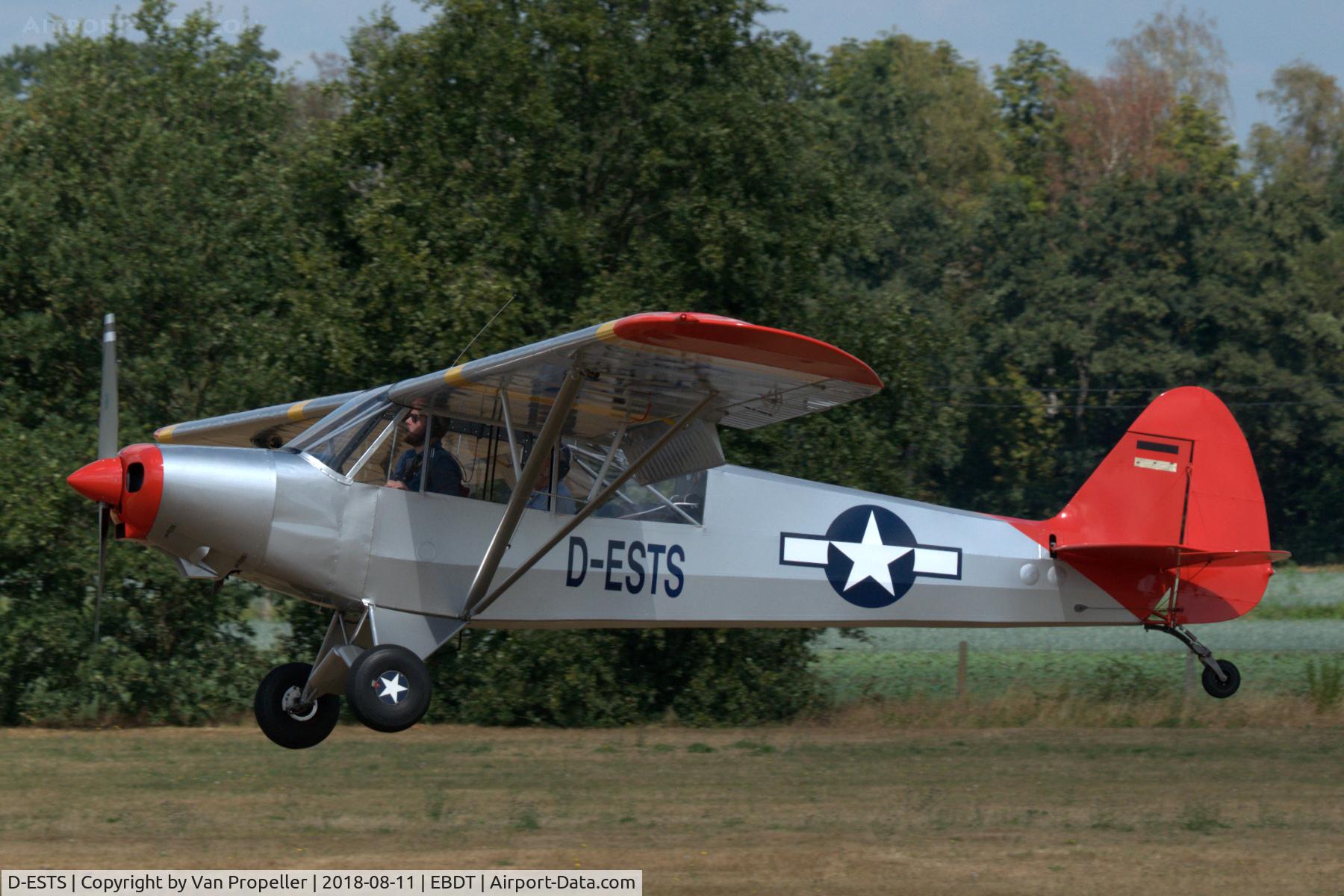 D-ESTS, 1962 Piper PA-18-150 Super Cub Super Cub C/N 18-7893, Piper PA-18-150 Super Cub landing at Schaffen-Diest, old-timer fly-in 2018