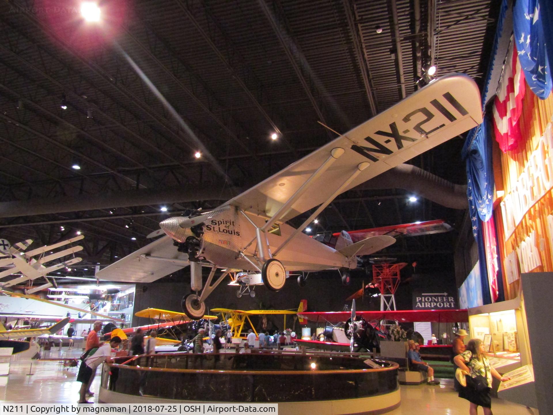 N211, 1990 Ryan NYP Replica C/N 2, in EAA musuem (other one outside)