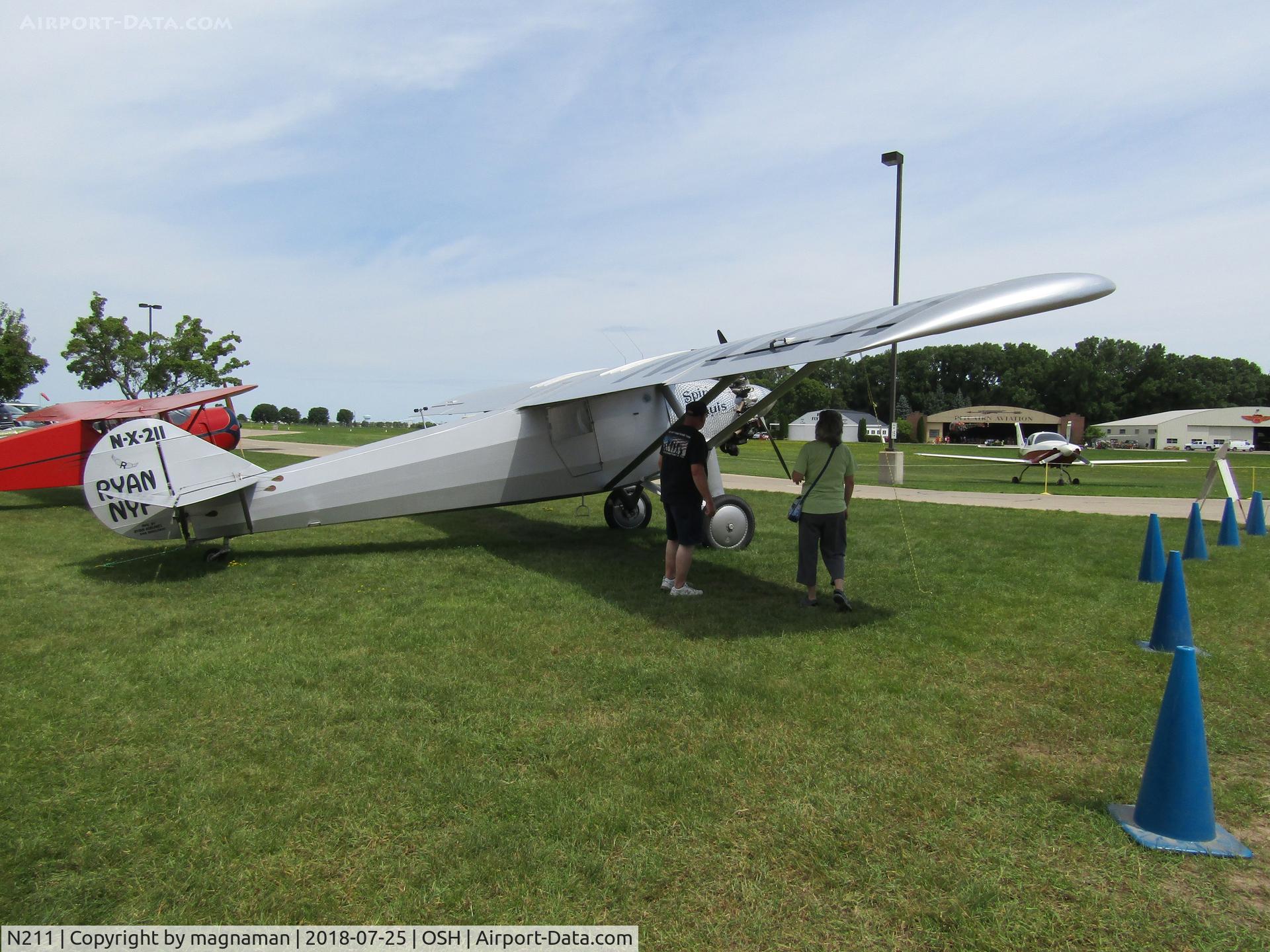 N211, 1990 Ryan NYP Replica C/N 2, latest version of N211 - outside EAA musuem