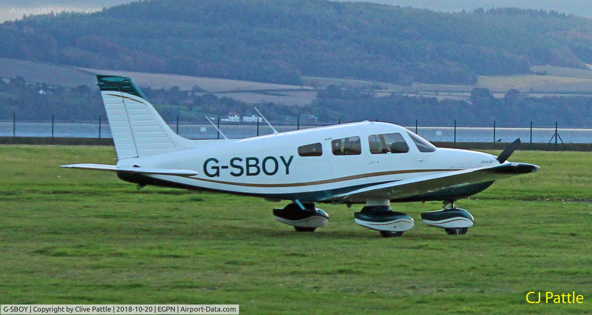 G-SBOY, 1998 Piper PA-28-181 Cherokee Archer III C/N 2843157, Parked up at Dundee, the former G-LACD.