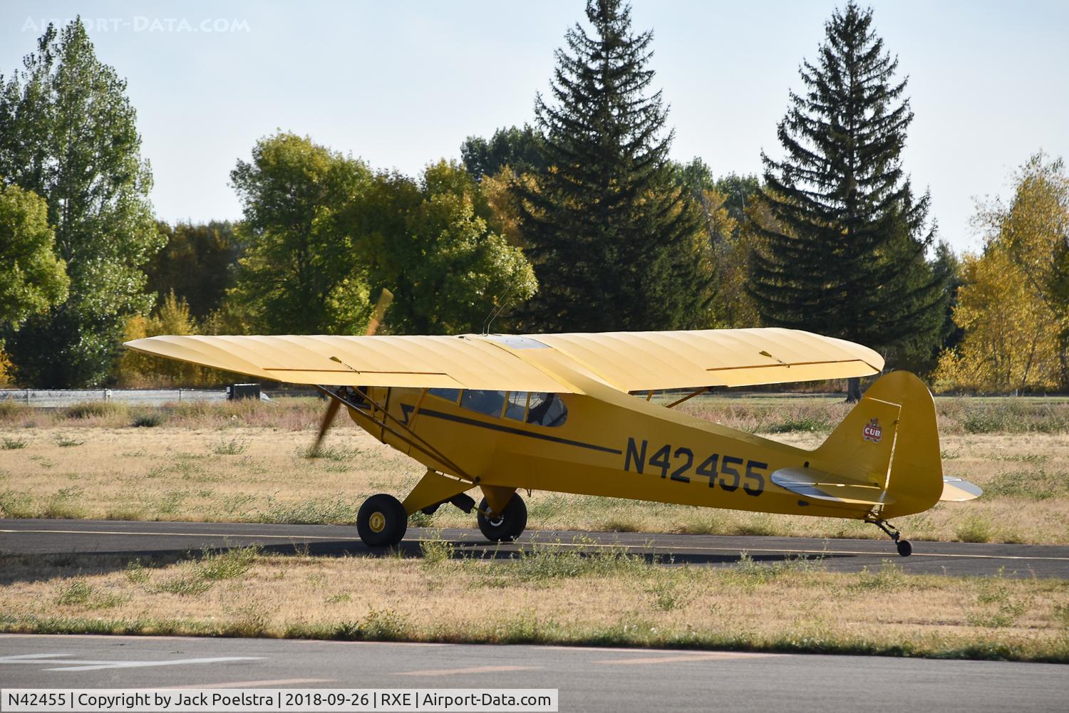 N42455, 1945 Piper J3C-65 Cub C/N 14722, Piper J3C at Rexburg-Madison airport ID