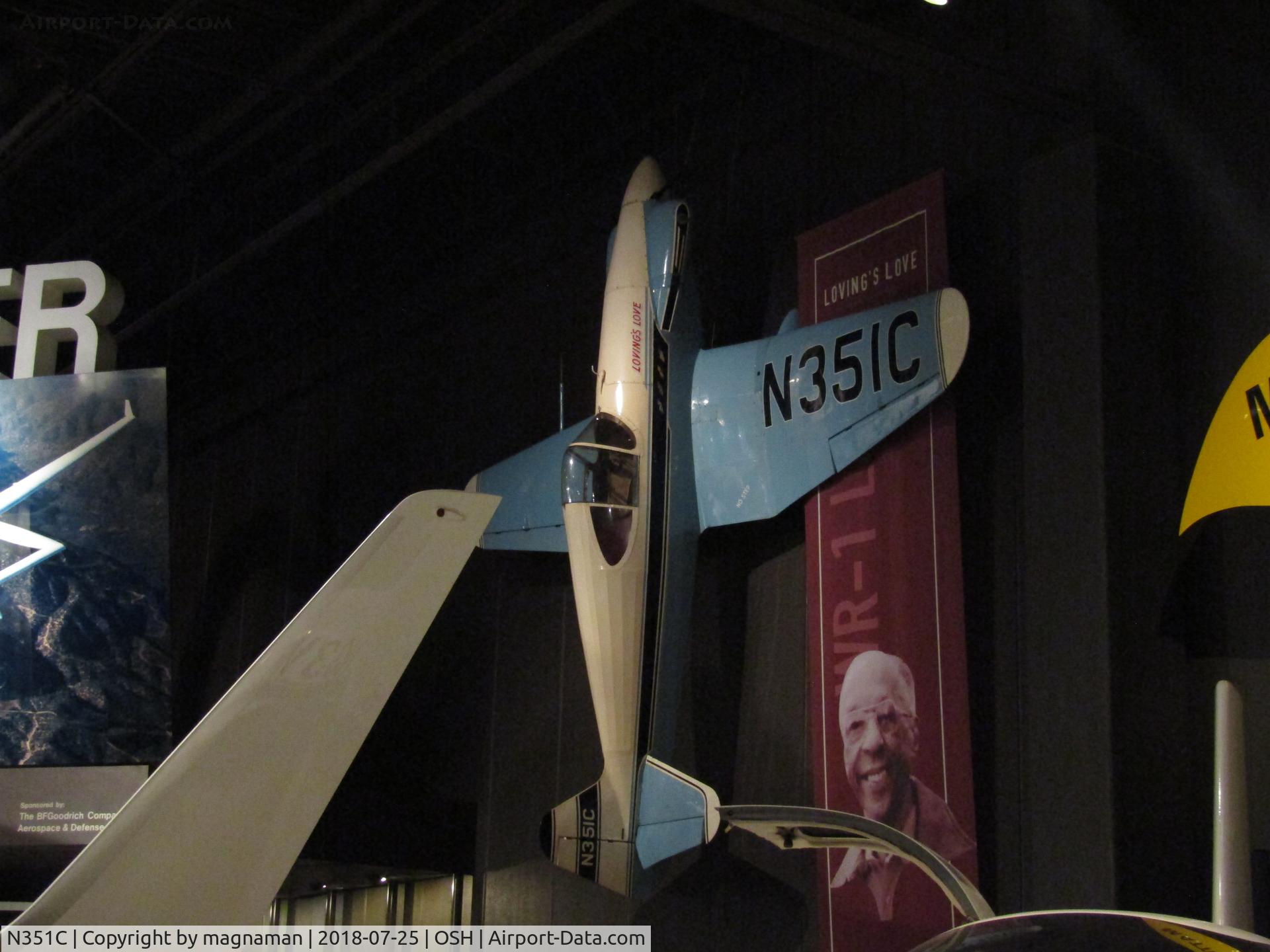 N351C, 1950 Loving Neal V WR-1 Love C/N 1, hanging at EAA museum