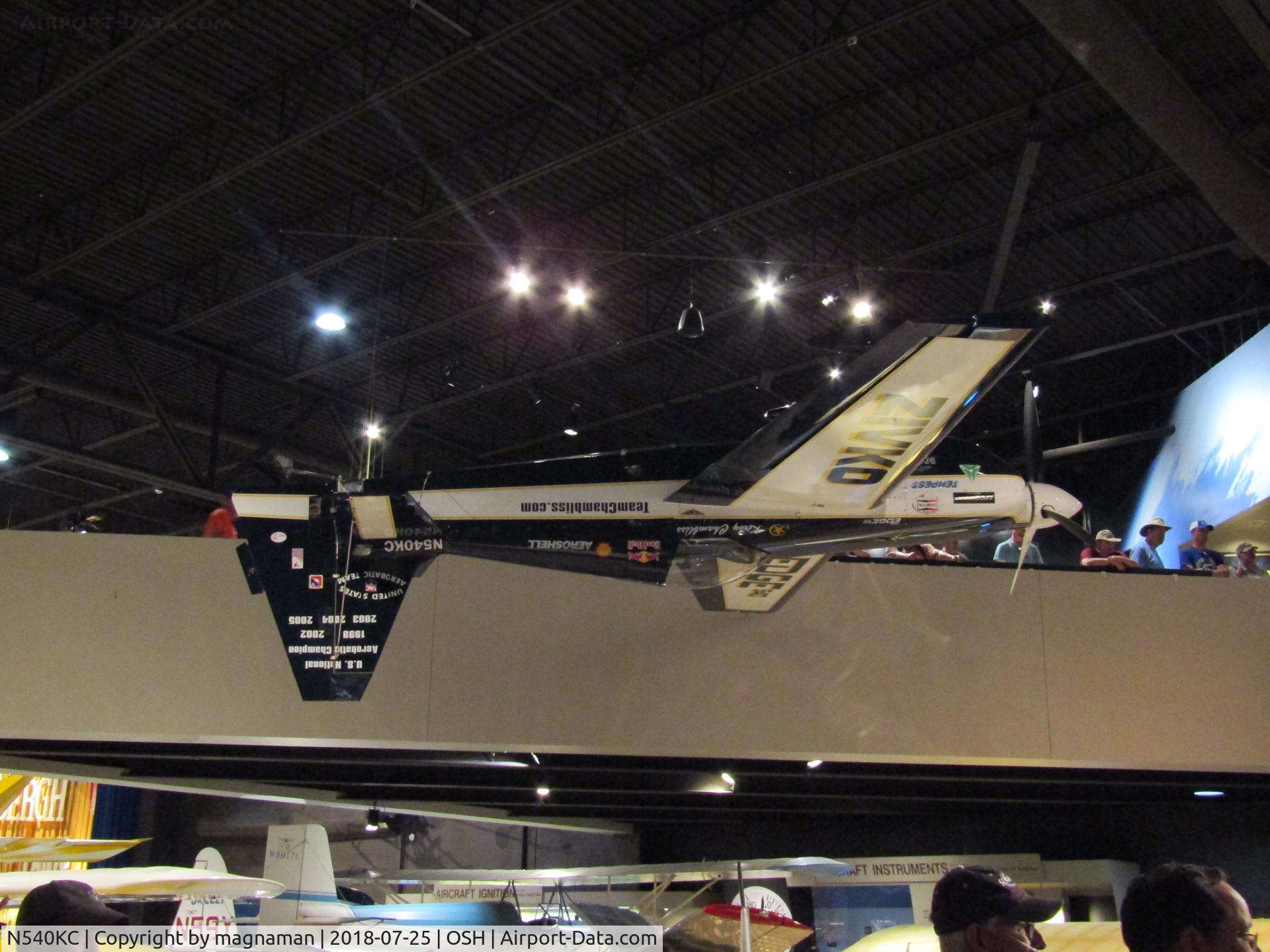 N540KC, Zivko Edge 540 C/N 0010, upside down at EAA museum