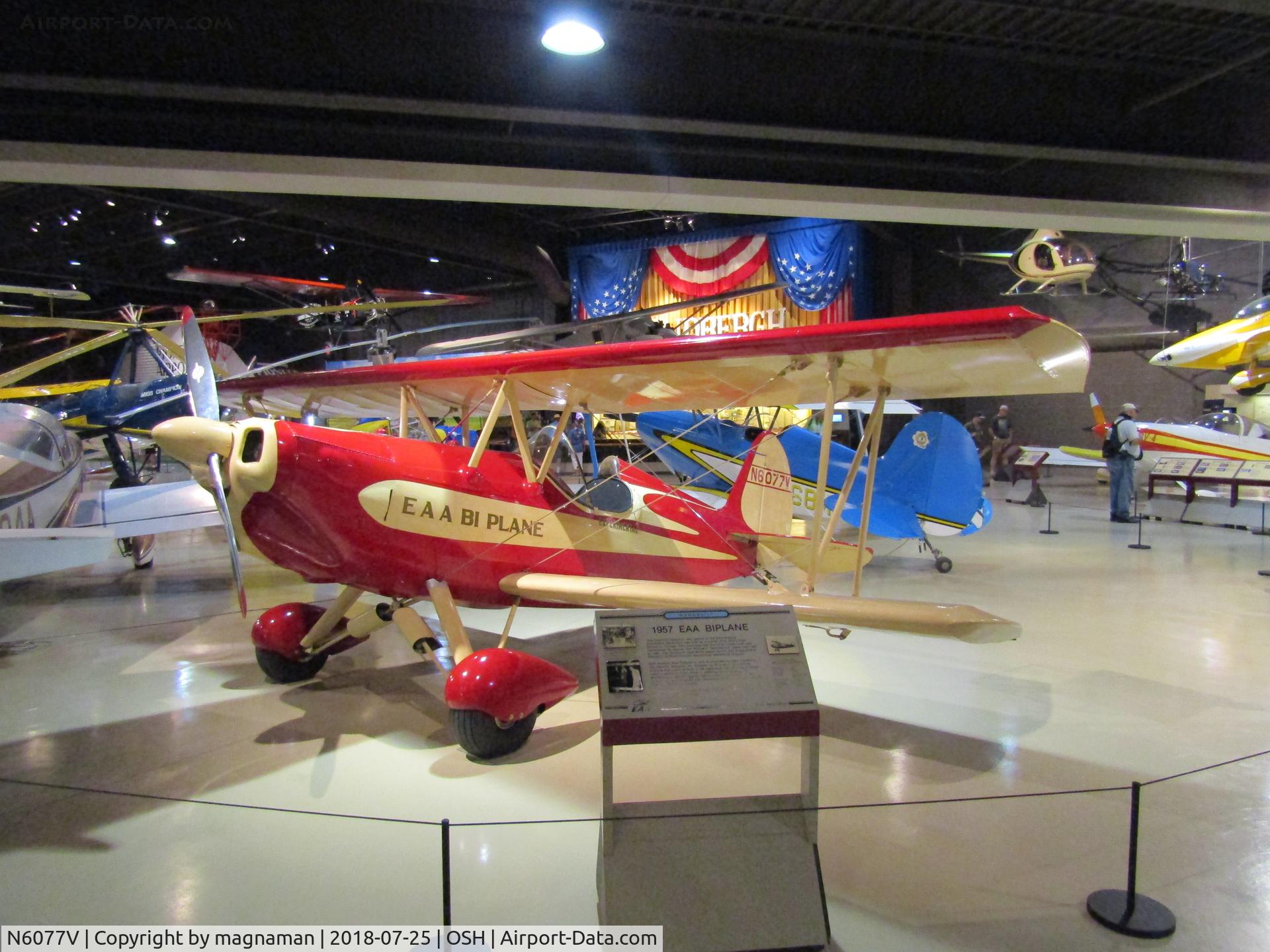 N6077V, 1960 Experimental Aircraft Association A-1 Bi-Plane C/N A1, at own museum