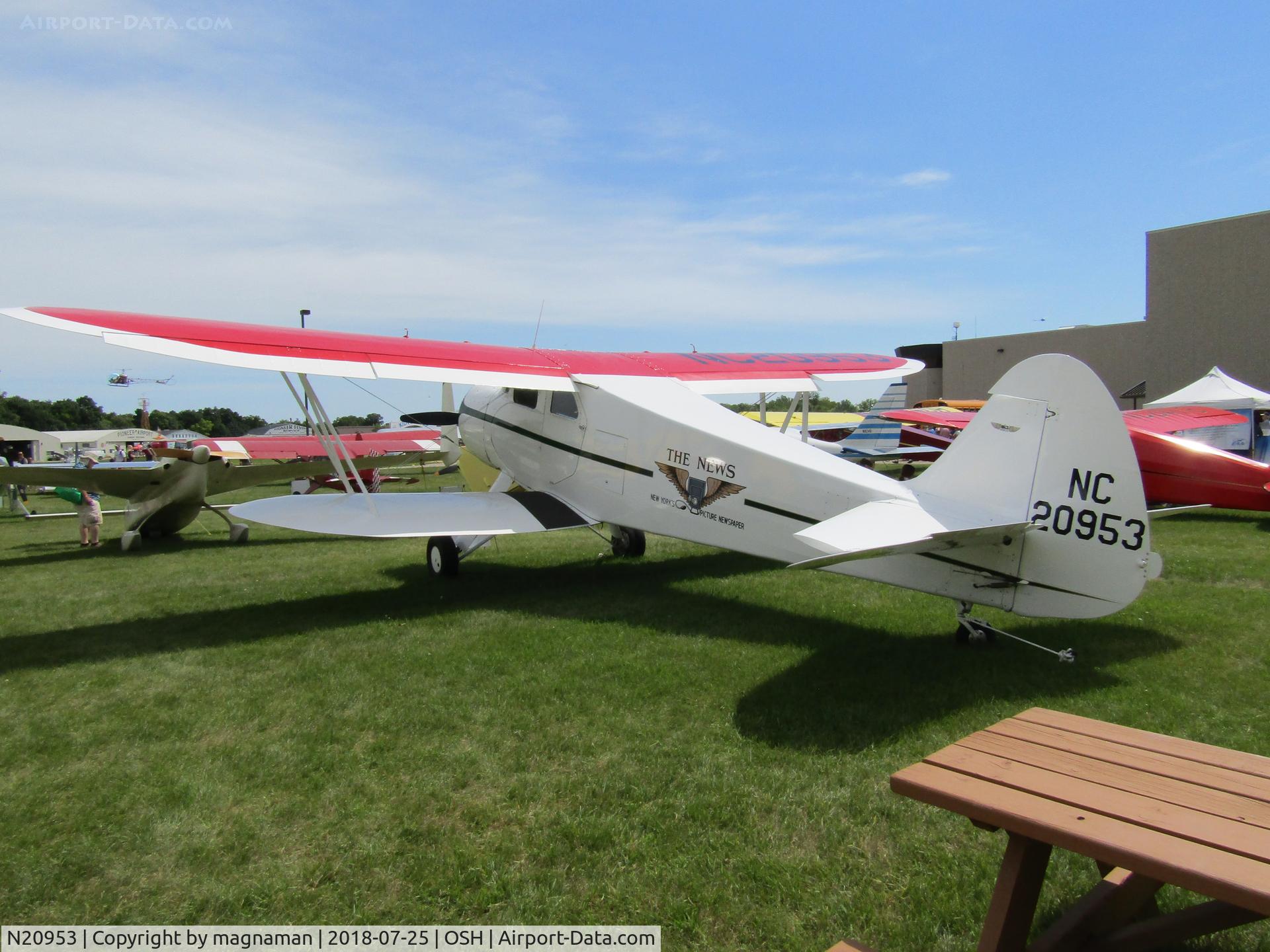 N20953, 1939 Waco ARE C/N 5080, nice WACO outside EAA museum