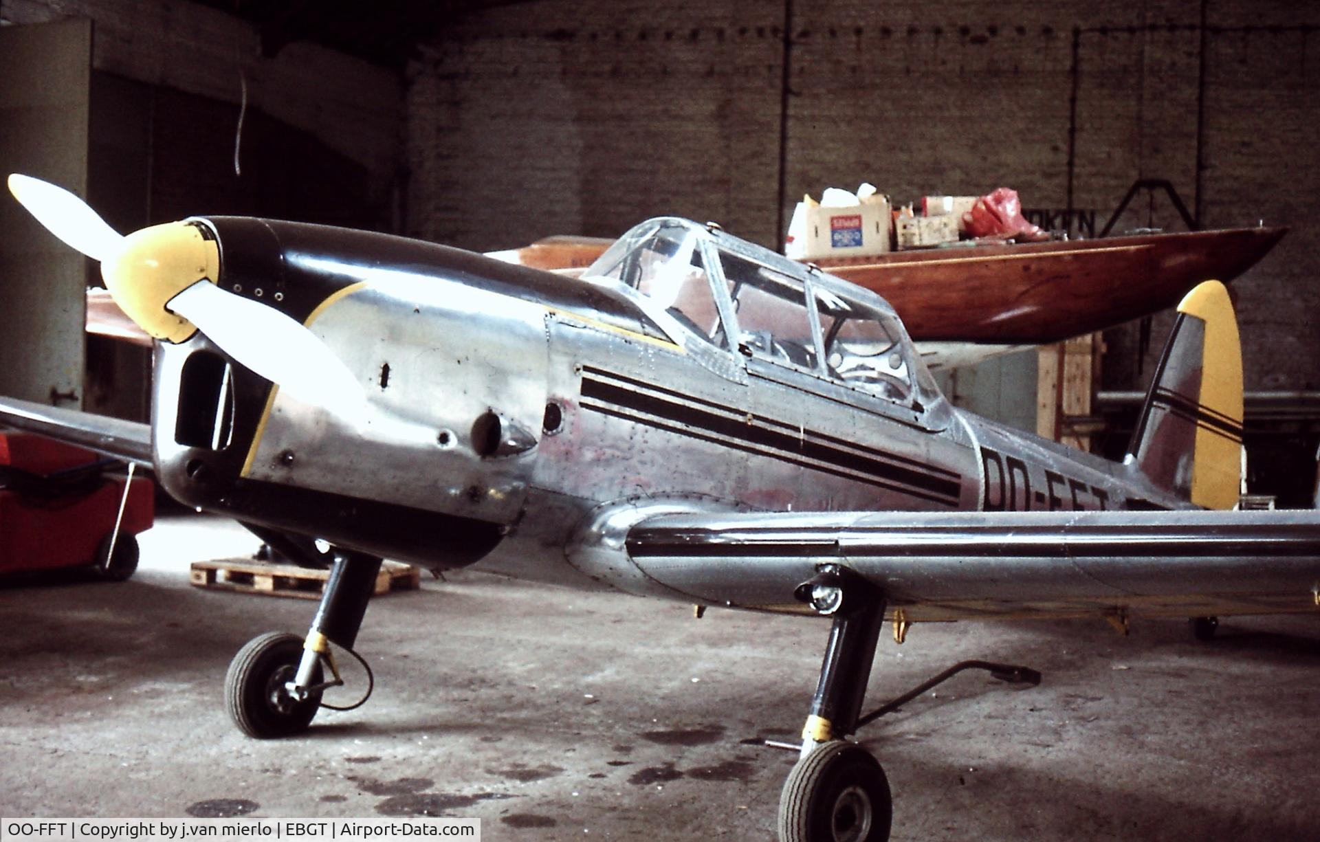 OO-FFT, 1951 De Havilland DHC-1 Chipmunk Mk22A C/N C1/0475, Ghent, Belgium '79