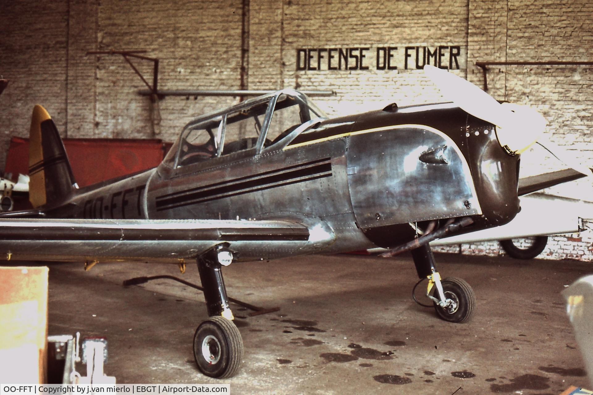 OO-FFT, 1951 De Havilland DHC-1 Chipmunk Mk22A C/N C1/0475, Ghent, Belgium '79