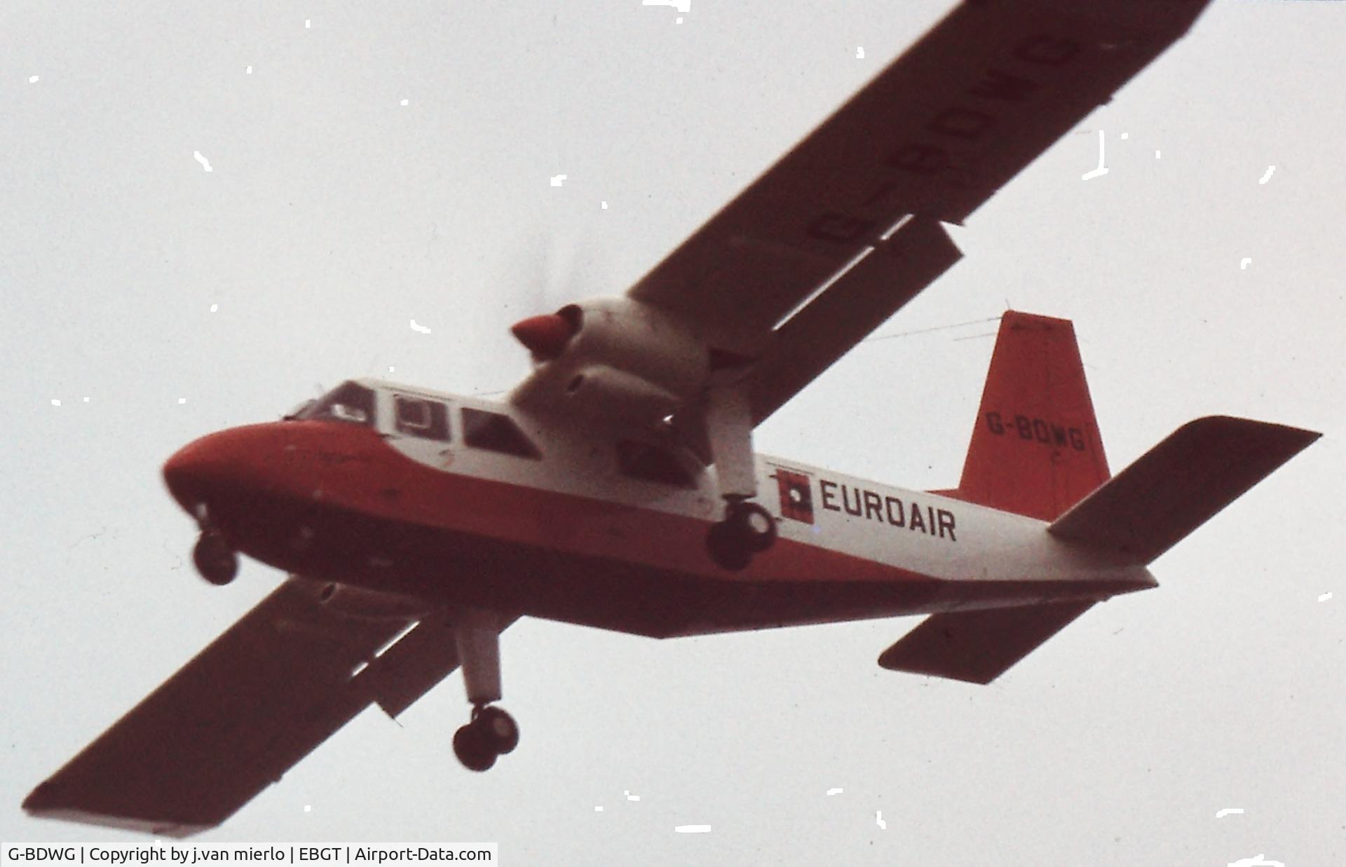 G-BDWG, 1976 Britten-Norman BN-2A-26 Islander C/N 530, Landing at Ghent bringing in the reporters during the STELLA AIR RACE '79