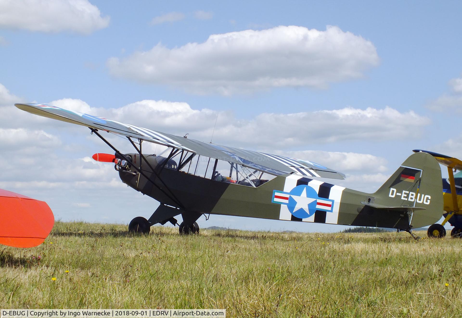 D-EBUG, 1944 Piper L-4H Grasshopper (J3C-65D) C/N 12324, Piper J3C-65 Cub at the 2018 Flugplatzfest Wershofen