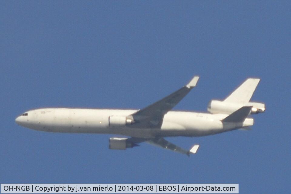 OH-NGB, 1995 McDonnell Douglas MD-11F C/N 48546, Approaching Ostend (EBOS)