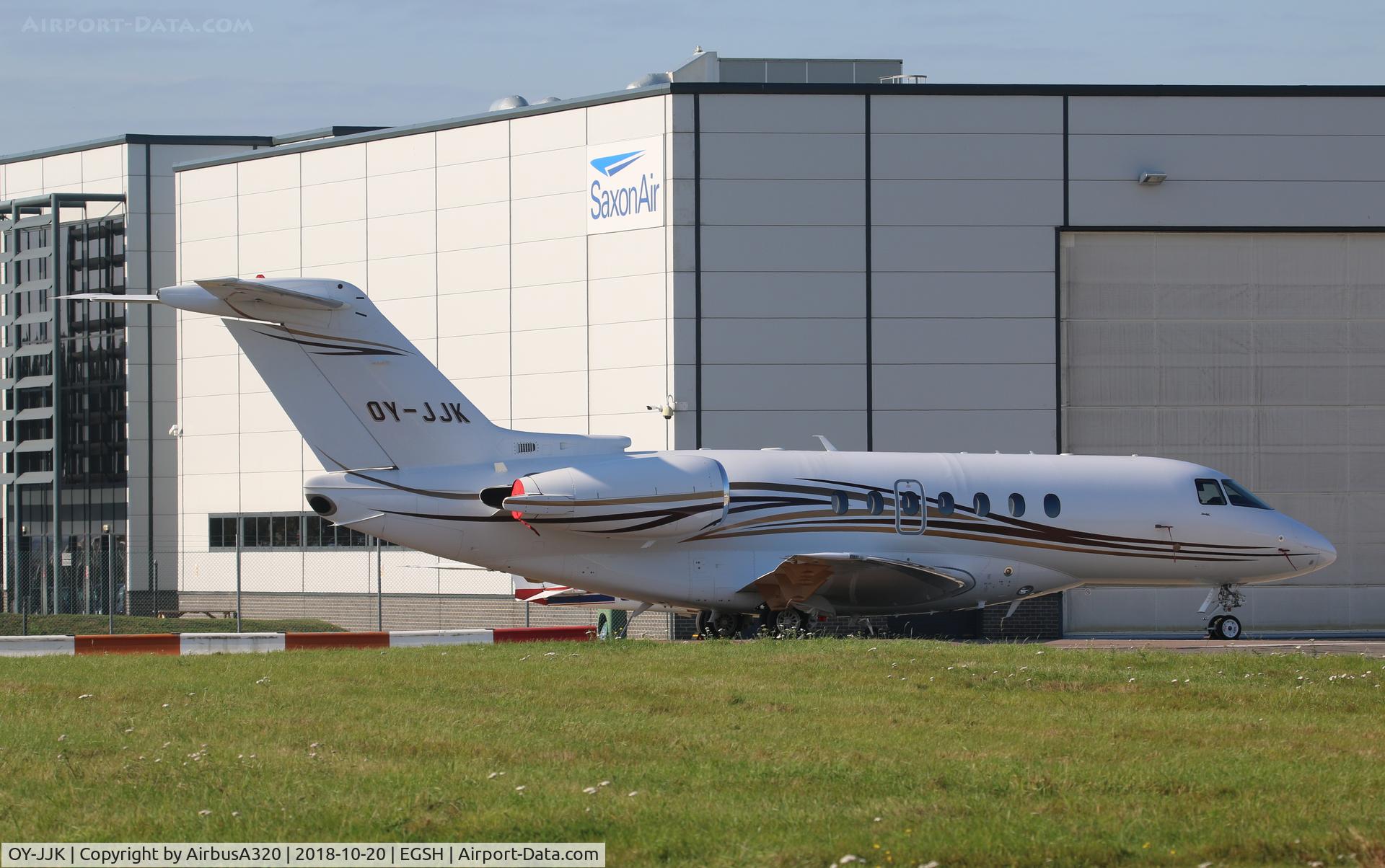 OY-JJK, 2011 Hawker Beechcraft 4000 C/N RC-64, Parked on the Saxon ramp at NWI