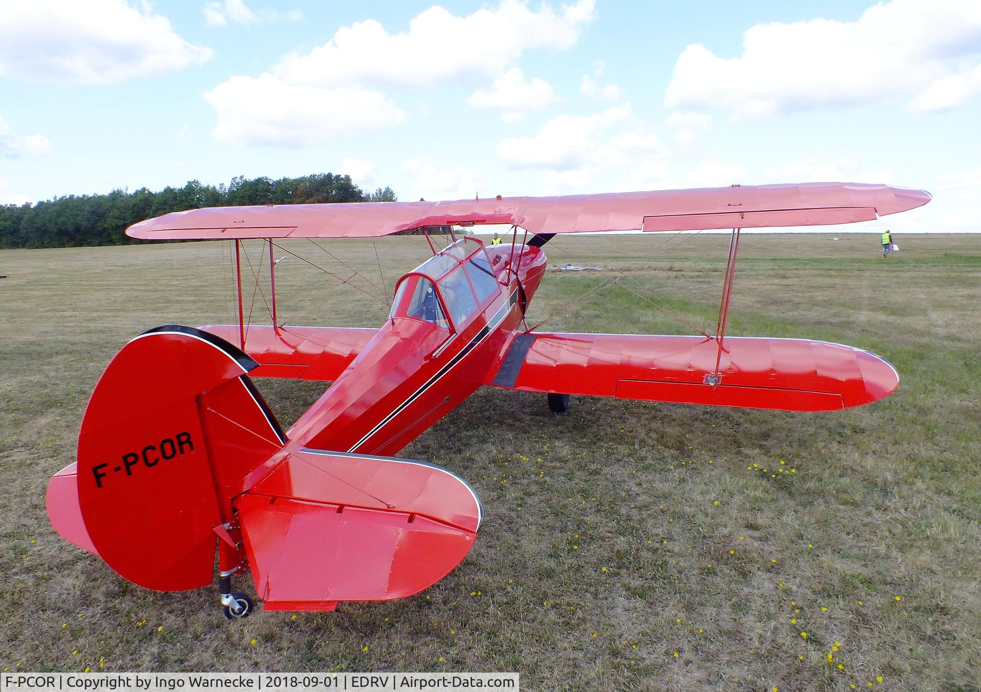F-PCOR, Stampe-Vertongen SV-4L C/N 330, Stampe-Vertongen (SNCAN) SV-4L, re-engined with a Lycoming, at the 2018 Flugplatzfest Wershofen