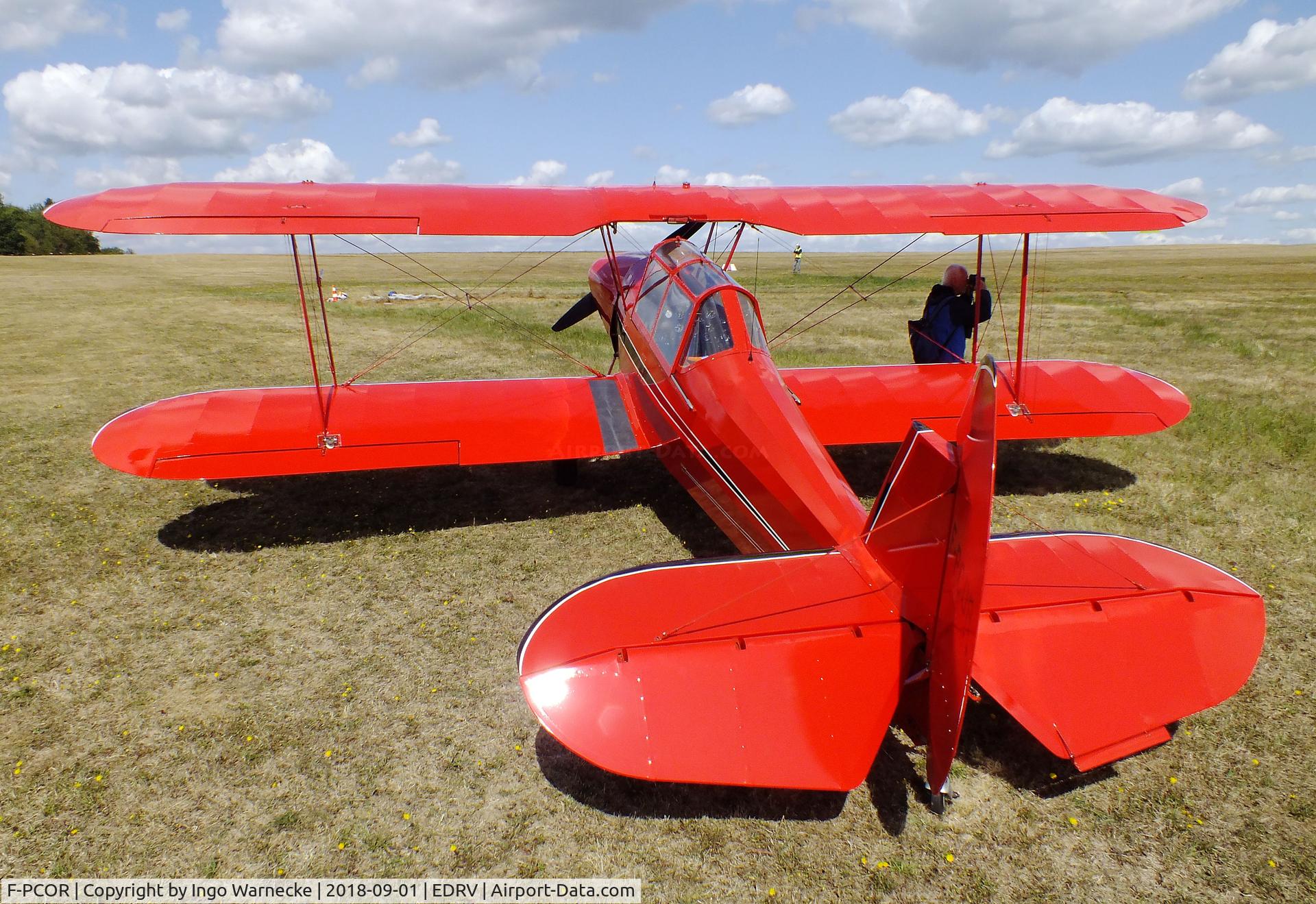 F-PCOR, Stampe-Vertongen SV-4L C/N 330, Stampe-Vertongen (SNCAN) SV-4L, re-engined with a Lycoming, at the 2018 Flugplatzfest Wershofen