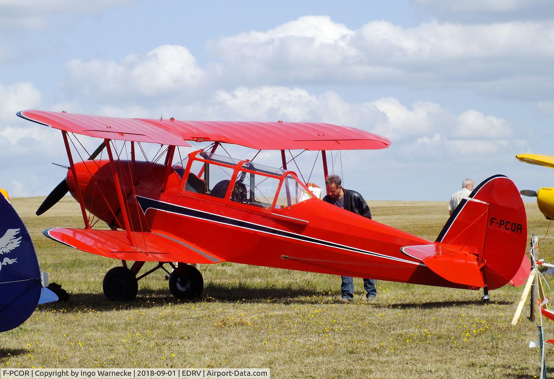 F-PCOR, Stampe-Vertongen SV-4L C/N 330, Stampe-Vertongen (SNCAN) SV-4L, re-engined with a Lycoming, at the 2018 Flugplatzfest Wershofen