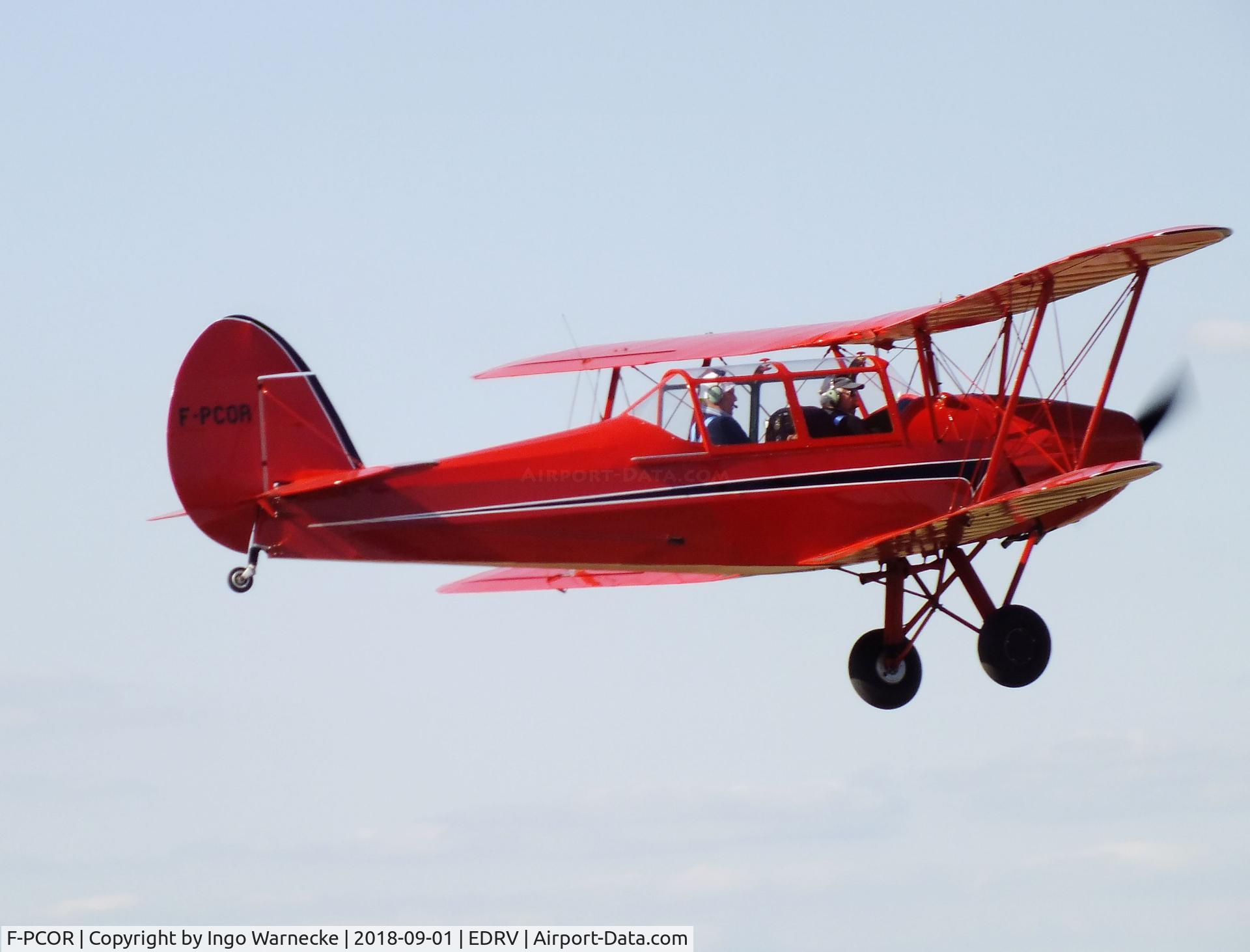 F-PCOR, Stampe-Vertongen SV-4L C/N 330, Stampe-Vertongen (SNCAN) SV-4L, re-engined with a Lycoming, at the 2018 Flugplatzfest Wershofen