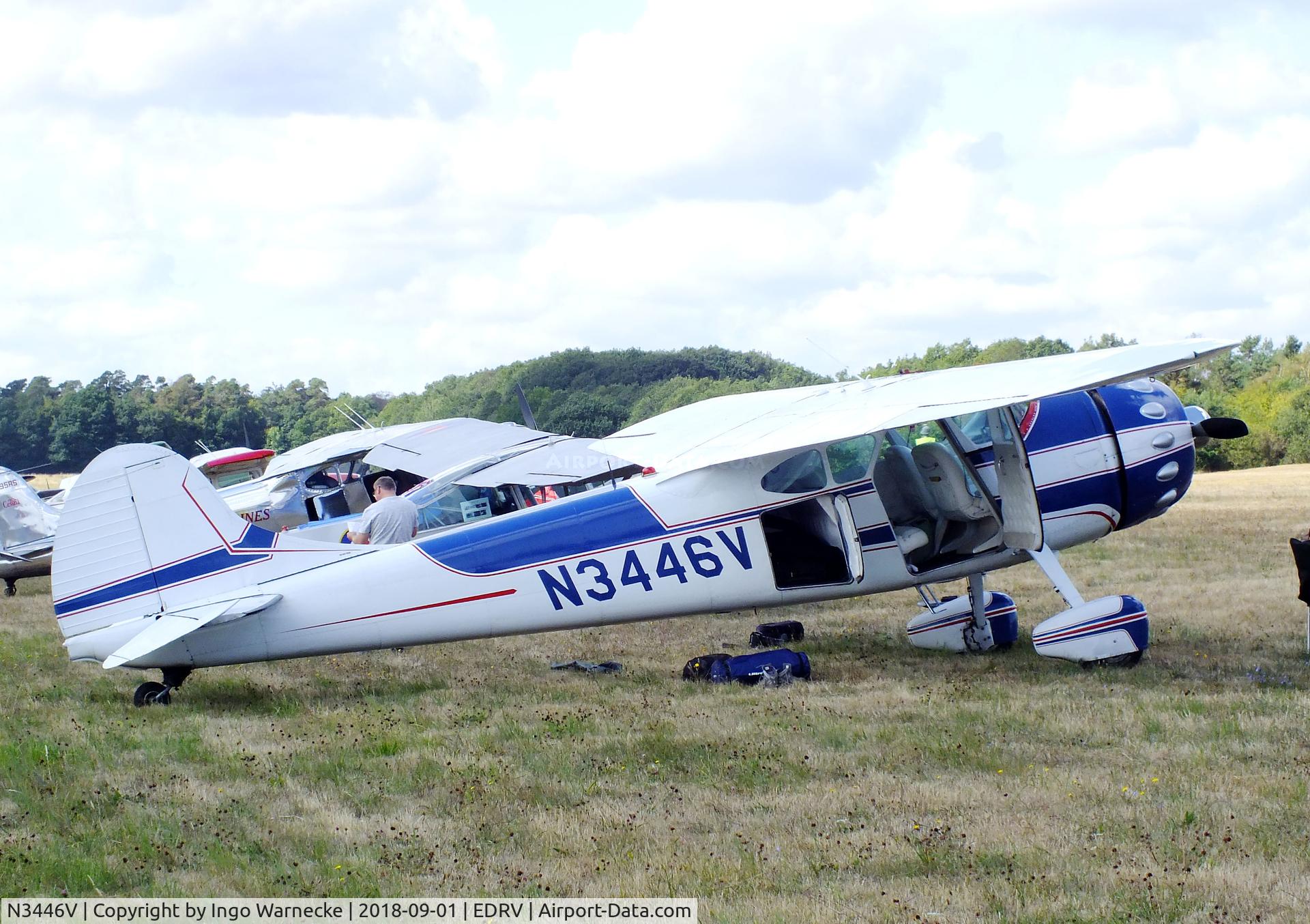 N3446V, 1948 Cessna 195A C/N 7136, Cessna 195A at the 2018 Flugplatzfest Wershofen