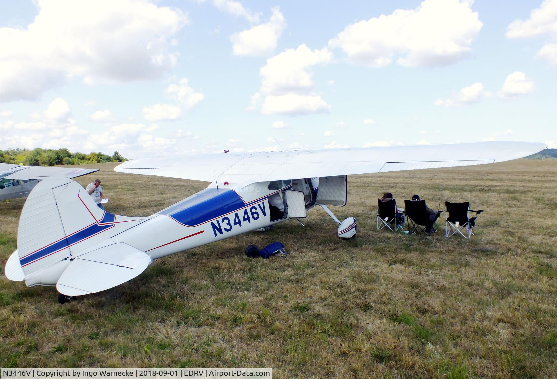 N3446V, 1948 Cessna 195A C/N 7136, Cessna 195A at the 2018 Flugplatzfest Wershofen