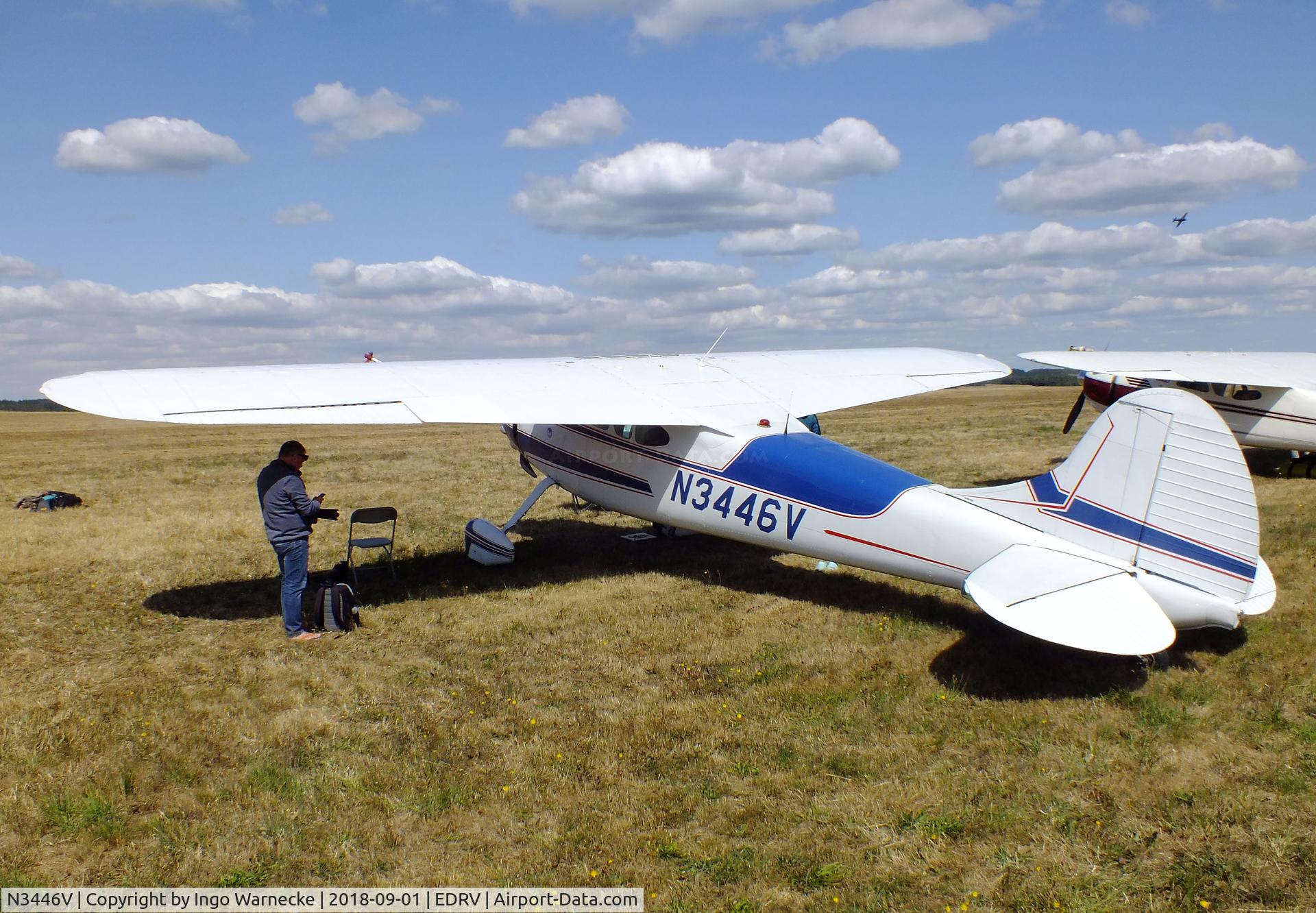 N3446V, 1948 Cessna 195A C/N 7136, Cessna 195A at the 2018 Flugplatzfest Wershofen