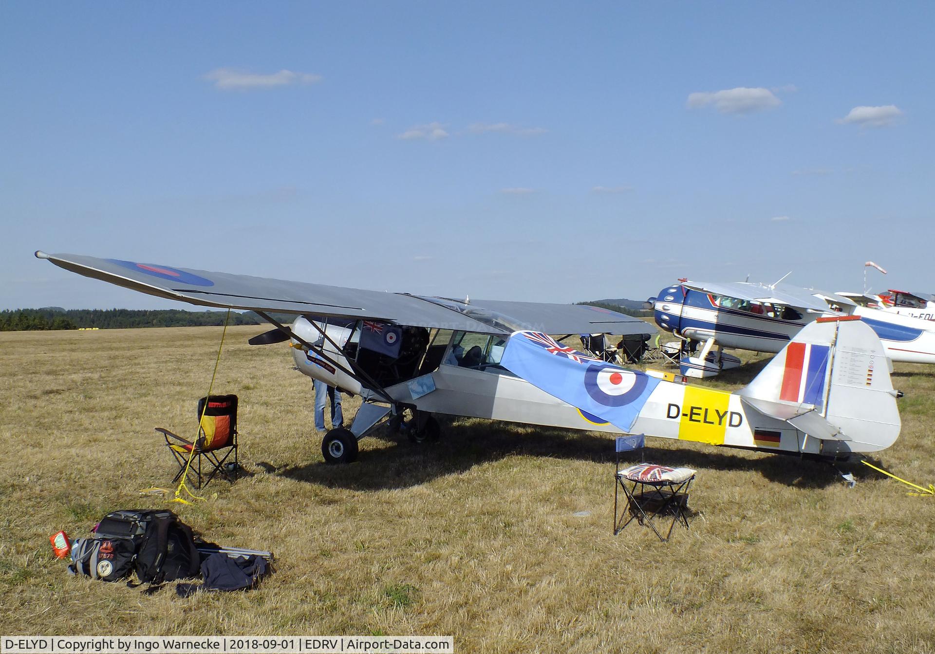 D-ELYD, 1950 Taylorcraft J Auster 5 C/N 1790, Taylorcraft J Auster 5 at the 2018 Flugplatzfest Wershofen