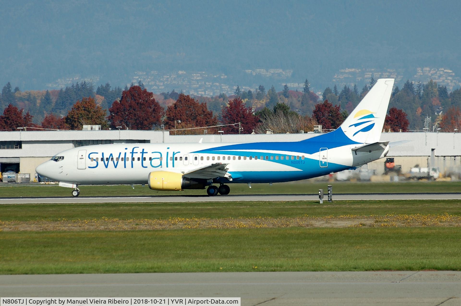 N806TJ, 1992 Boeing 737-490 C/N 27081, Departure from YVR