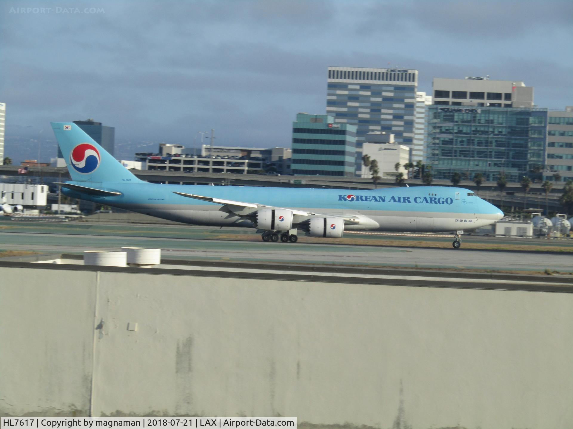 HL7617, 2013 Boeing 747-8B5F C/N 37654, just landed - viewed from inside terminal