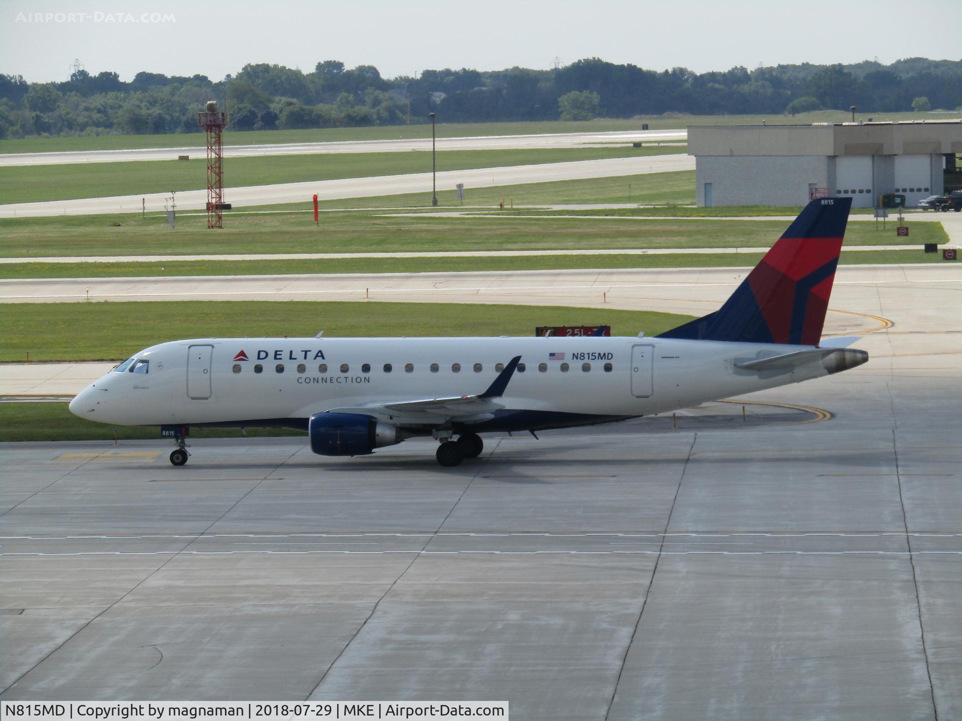 N815MD, 2004 Embraer 170SU (ERJ-170-100SU) C/N 17000034, just landed at MKE