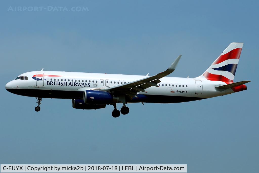 G-EUYX, 2014 Airbus A320-232 C/N 6155, Landing