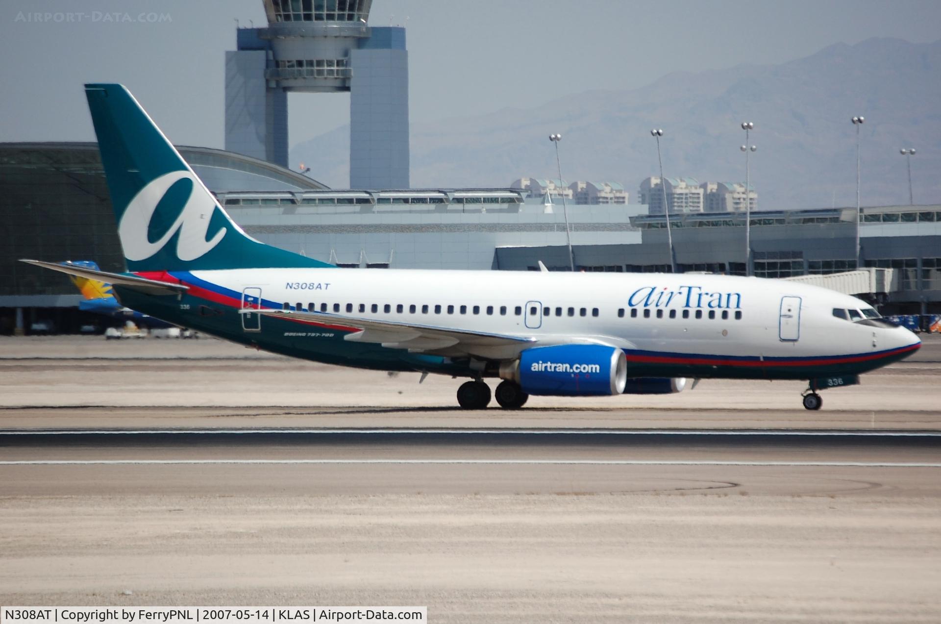 N308AT, 2006 Boeing 737-7BD C/N 35109, Airtran B737 in LAS