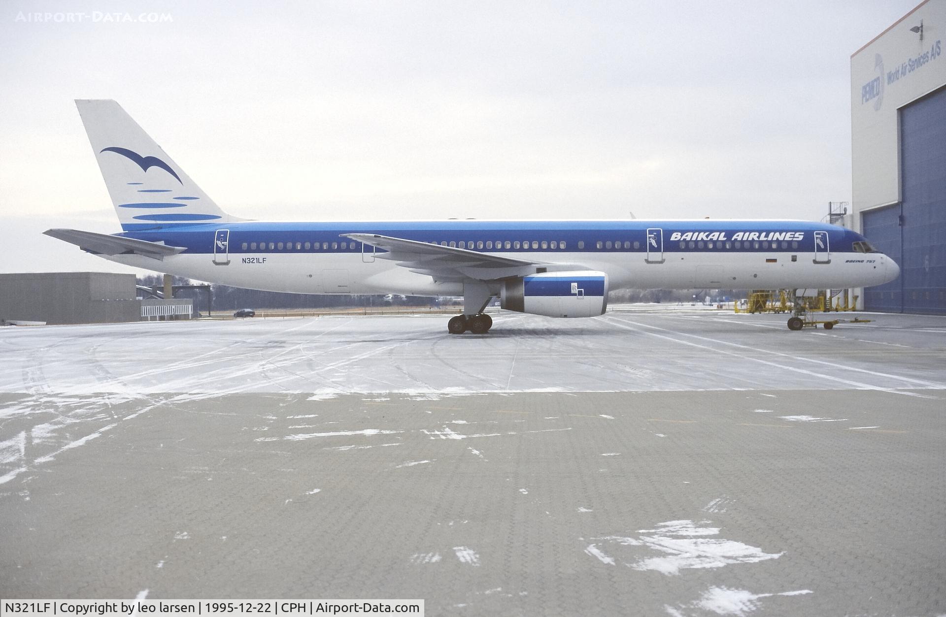 N321LF, 1994 Boeing 757-28A C/N 26269, Copenhagen 22.12.1995 in Baikal AL c/s.