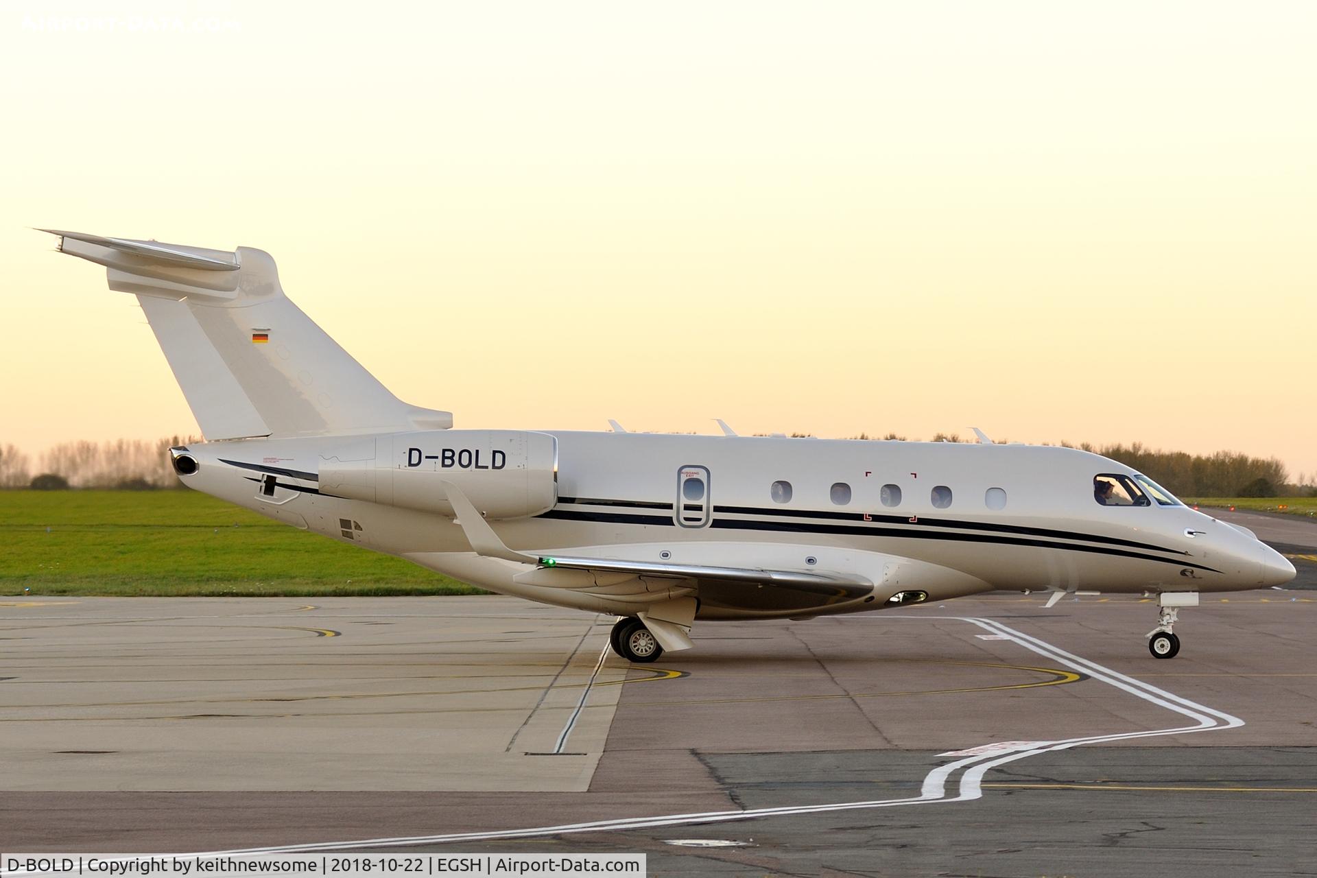 D-BOLD, Embraer 545 Legacy C/N 450/4920971, Leaving Norwich late afternoon.