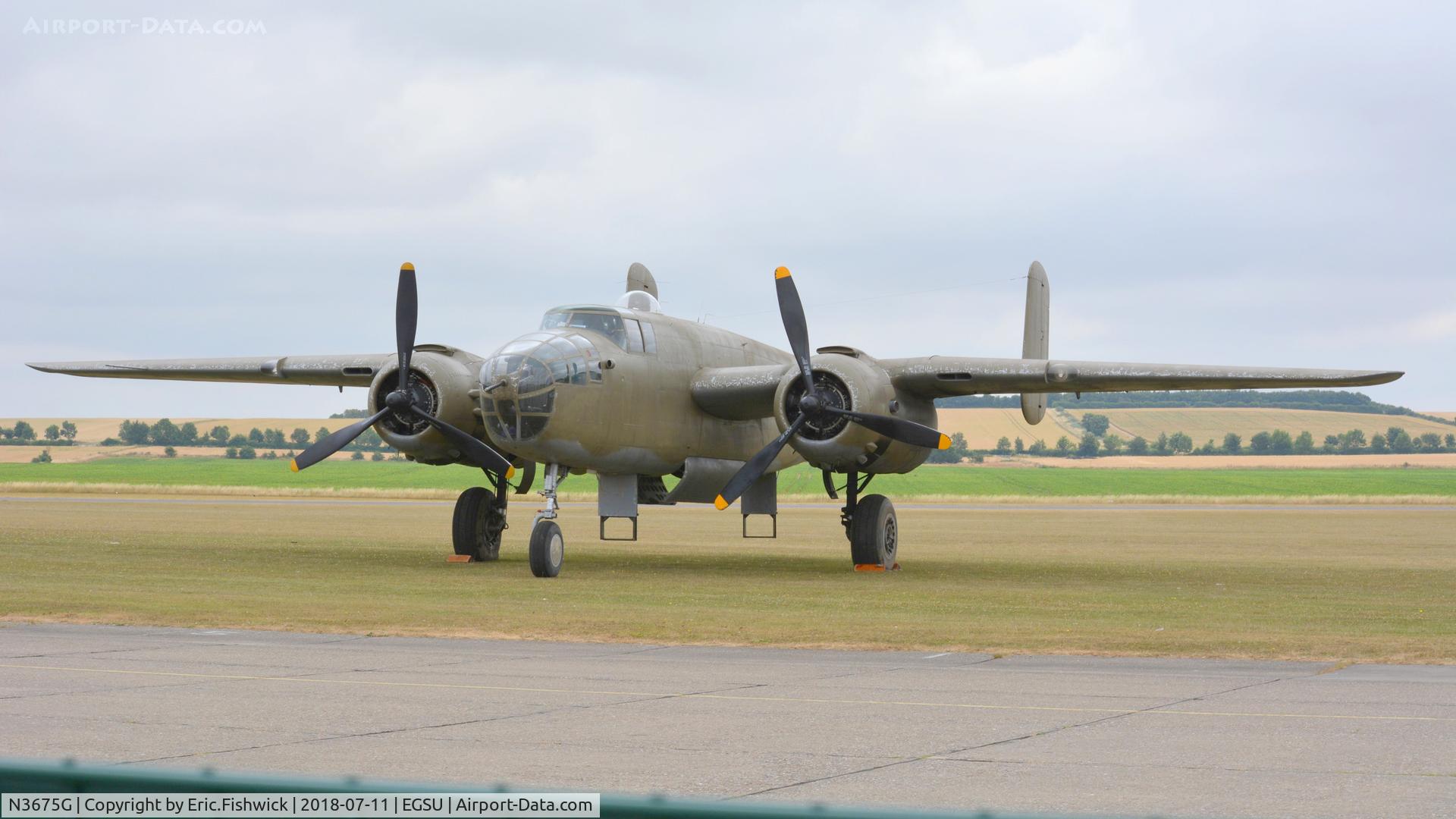 N3675G, 1944 North American B-25J Mitchell Mitchell C/N 108-33698, N3675G – visiting The Imperial War Museum, Duxford on its way back from Sardinia to Chino, California, USA July. 2018.