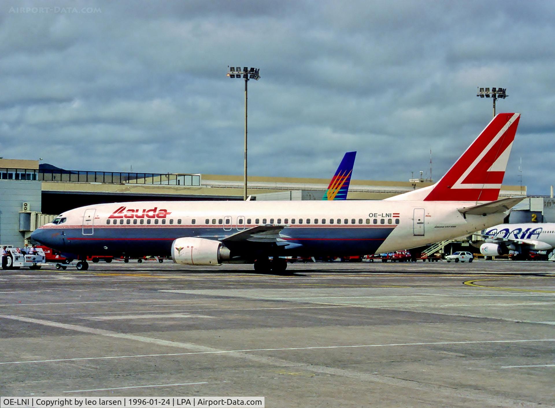 OE-LNI, 1993 Boeing 737-4Z9 C/N 27094, Las Palmas 24.1.1996