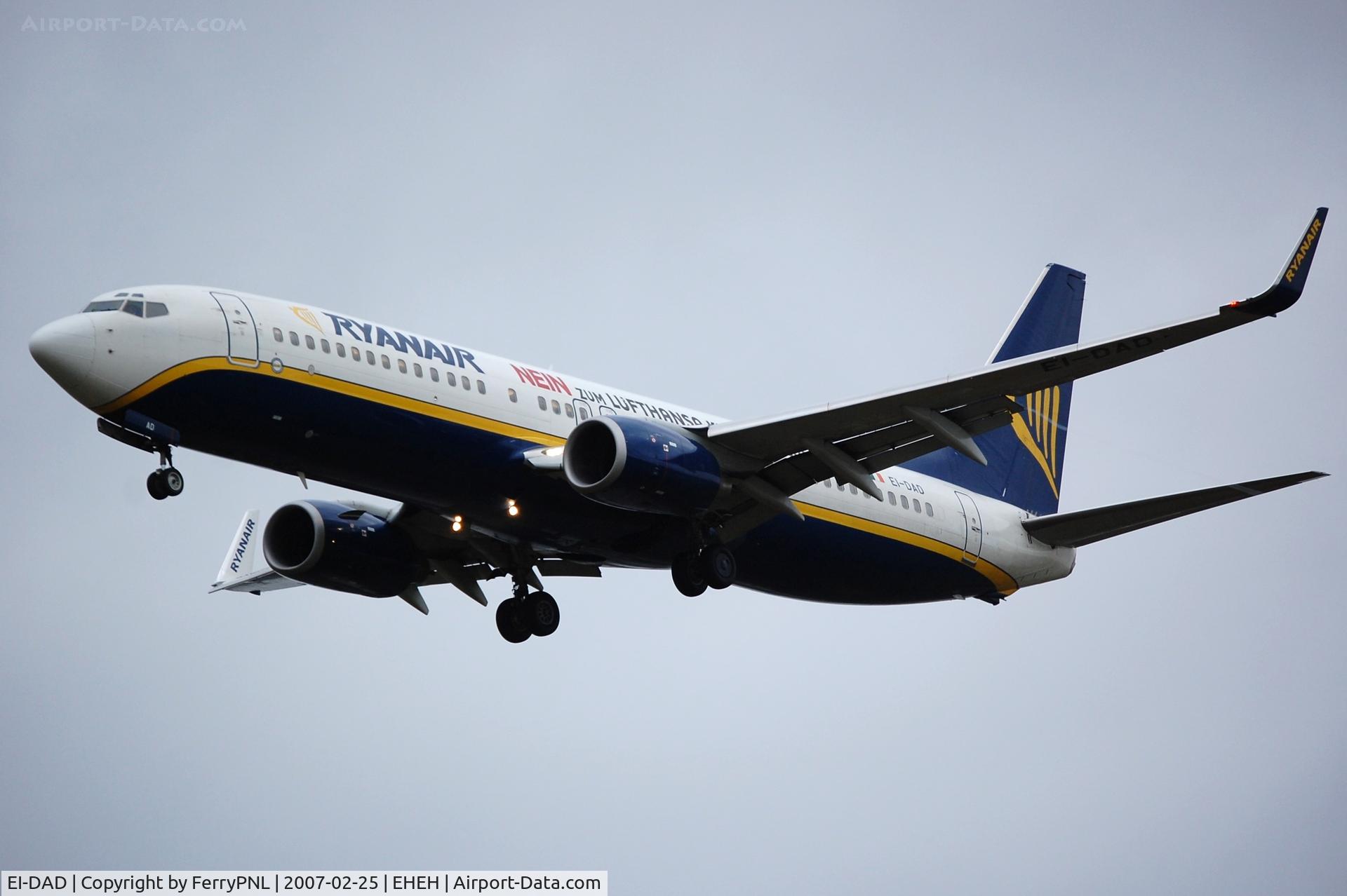 EI-DAD, 2002 Boeing 737-8AS C/N 33544, Ryanair B738 landing in EIN