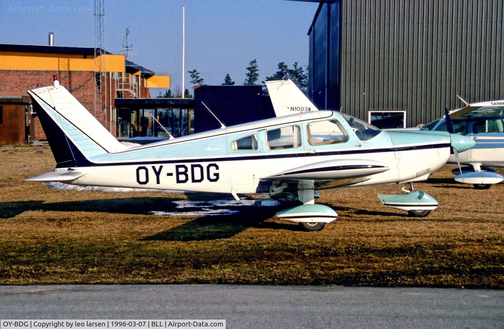 OY-BDG, 1969 Piper PA-28-180, Cherokee C/N 28-5456, Billund 7.3.1996