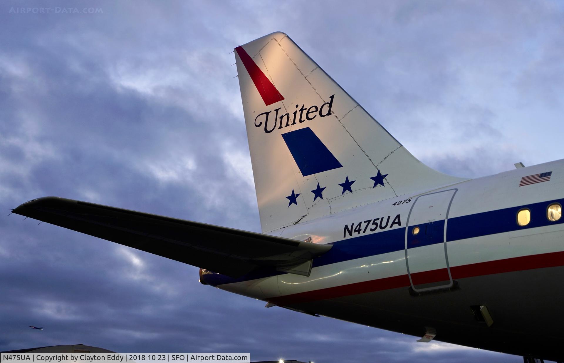 N475UA, 2001 Airbus A320-232 C/N 1495, SFO 2018.