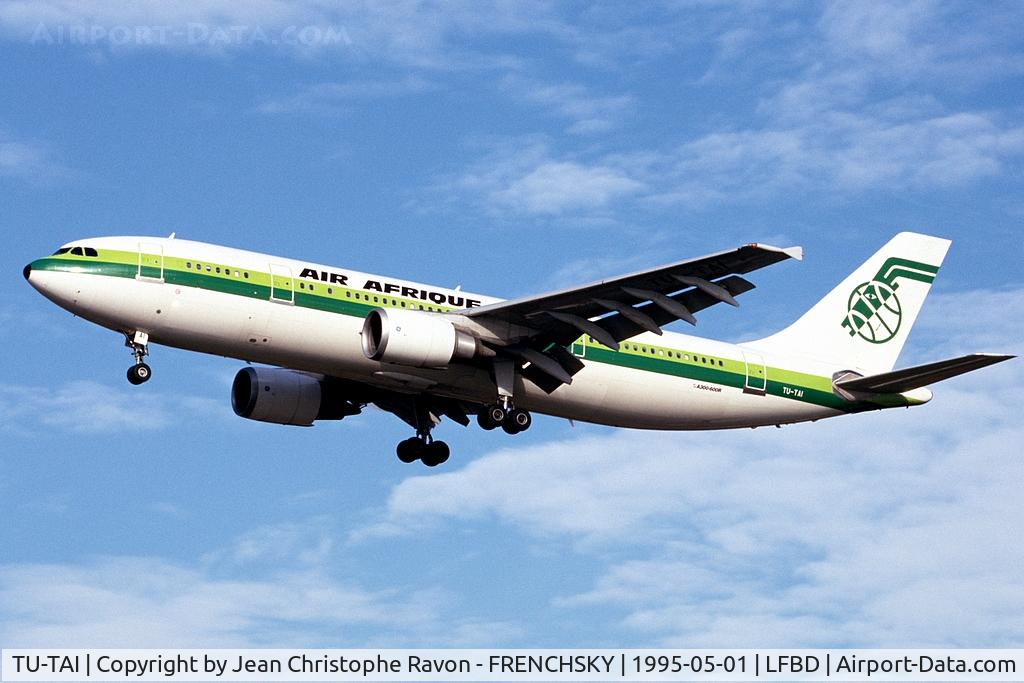 TU-TAI, 1995 Airbus A300B4-605R C/N 749, Air Afrique landing runway ( now EP-FQN Qeshm Air )