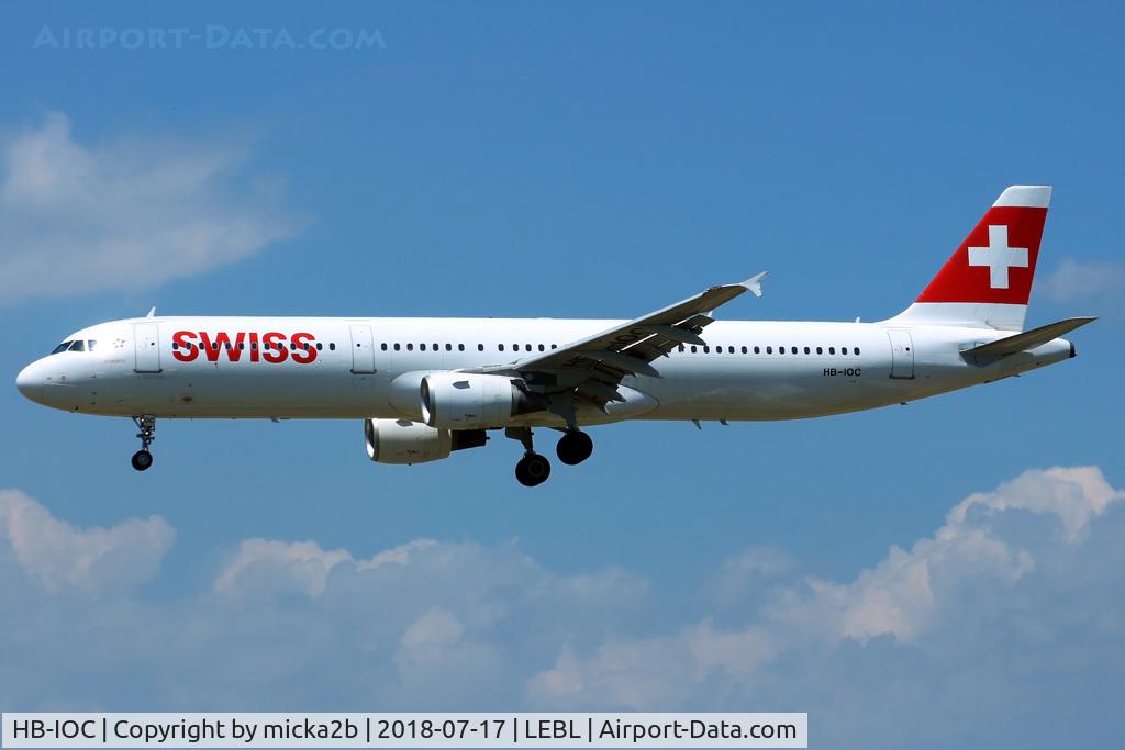HB-IOC, 1995 Airbus A321-111 C/N 520, Landing