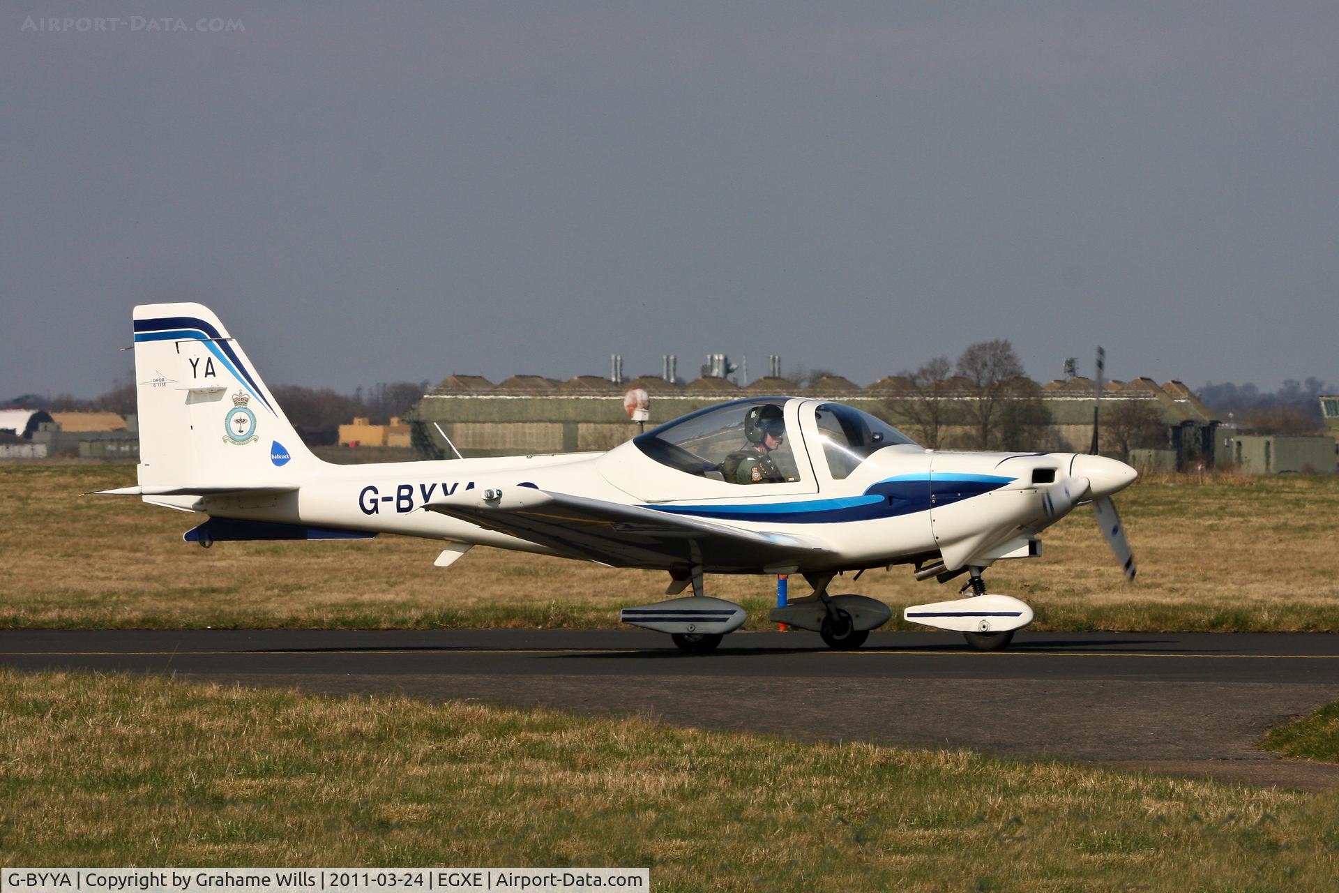 G-BYYA, 2001 Grob G-115E Tutor T1 C/N 82183/E, Grob G115E Tutor T1 G-BYYA Northumbrian UAS RAF, Leeming 24/3/11