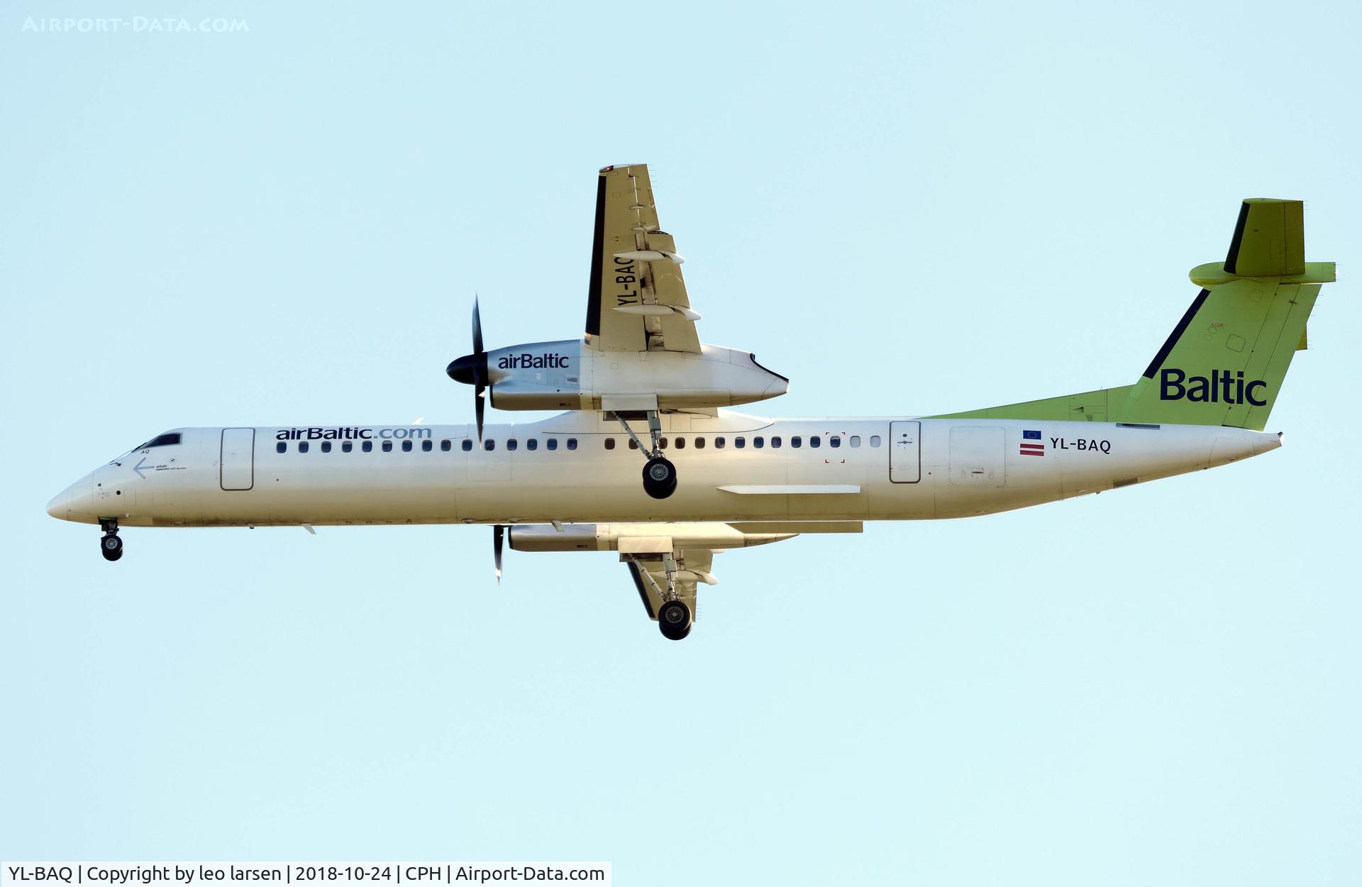 YL-BAQ, 2010 De Havilland Canada DHC-8-402Q Dash 8 C/N 4313, Copenhagen 24.10.2018