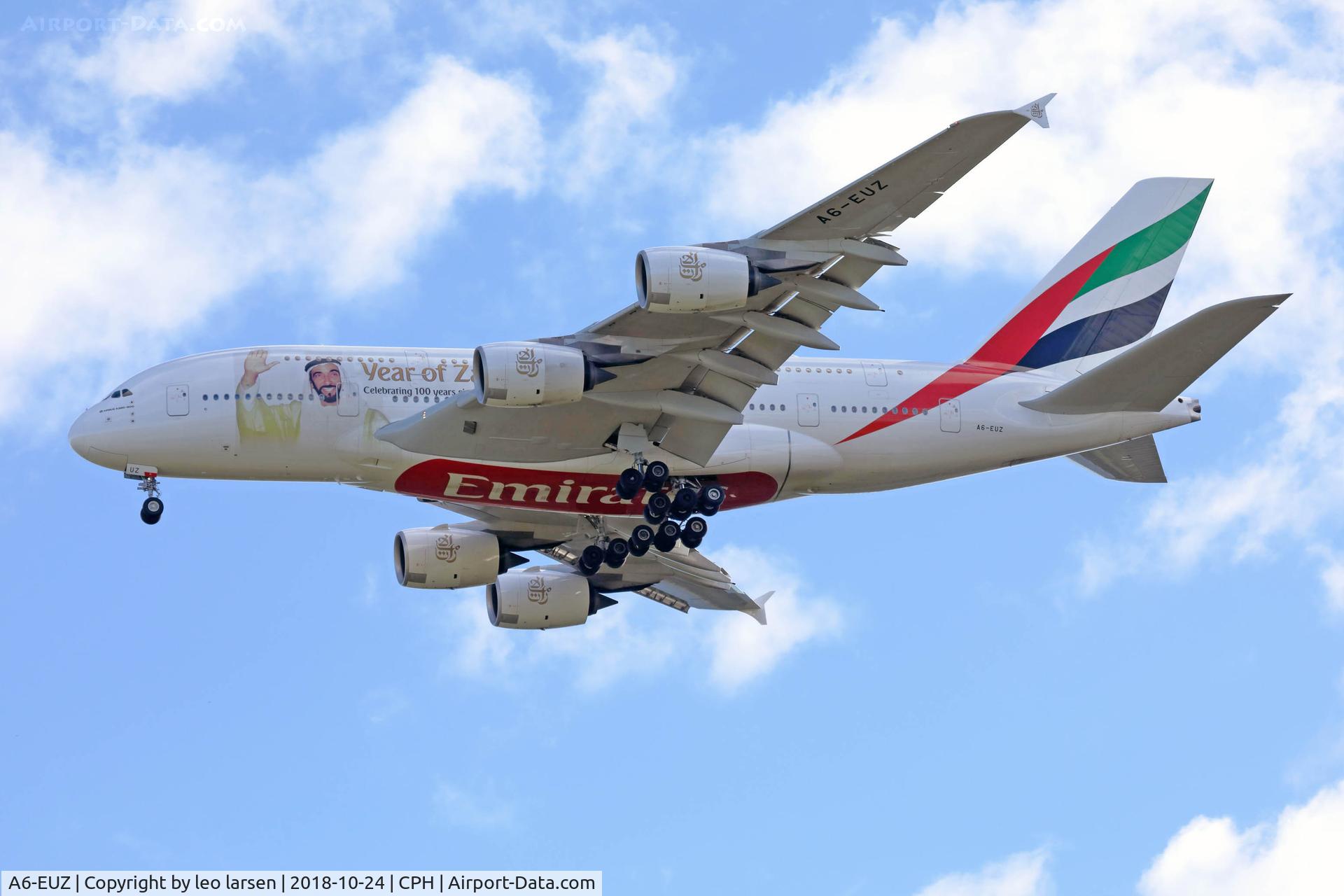 A6-EUZ, 2017 Airbus A380-842 C/N 244, Copenhagen 24.10.2018
