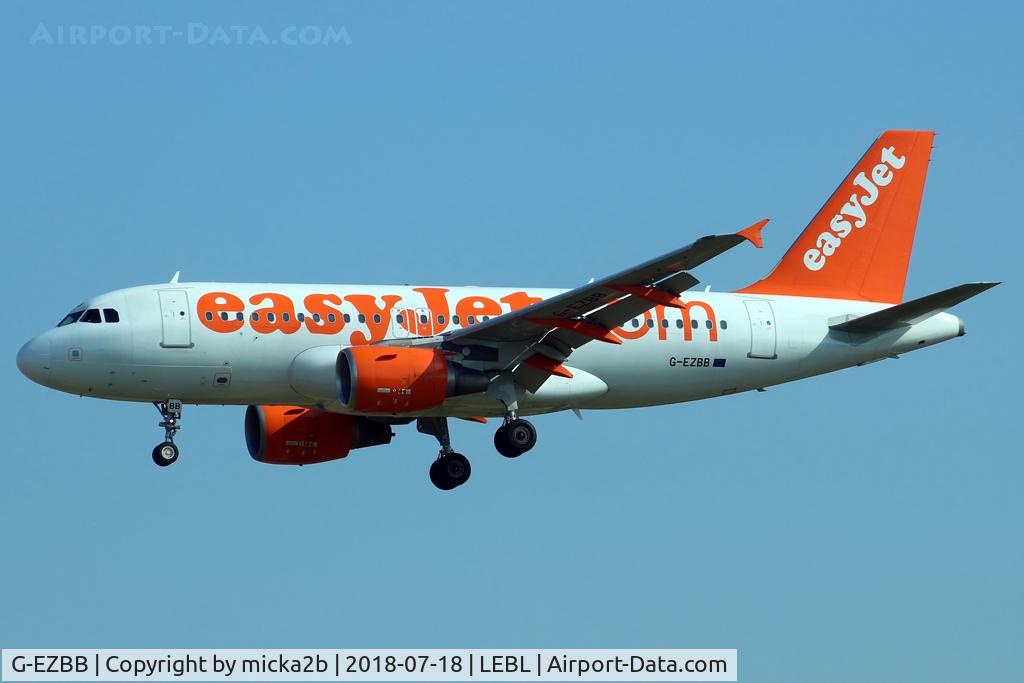 G-EZBB, 2006 Airbus A319-111 C/N 2854, Landing
