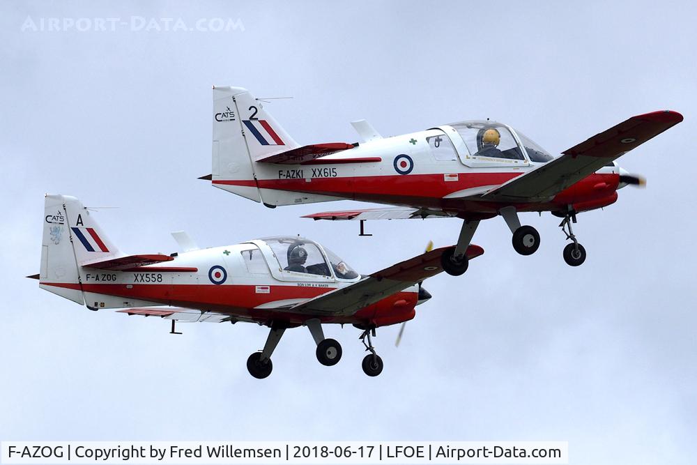 F-AZOG, 1973 Scottish Aviation Bulldog T.1 C/N BH.120/254, with F-AZKI